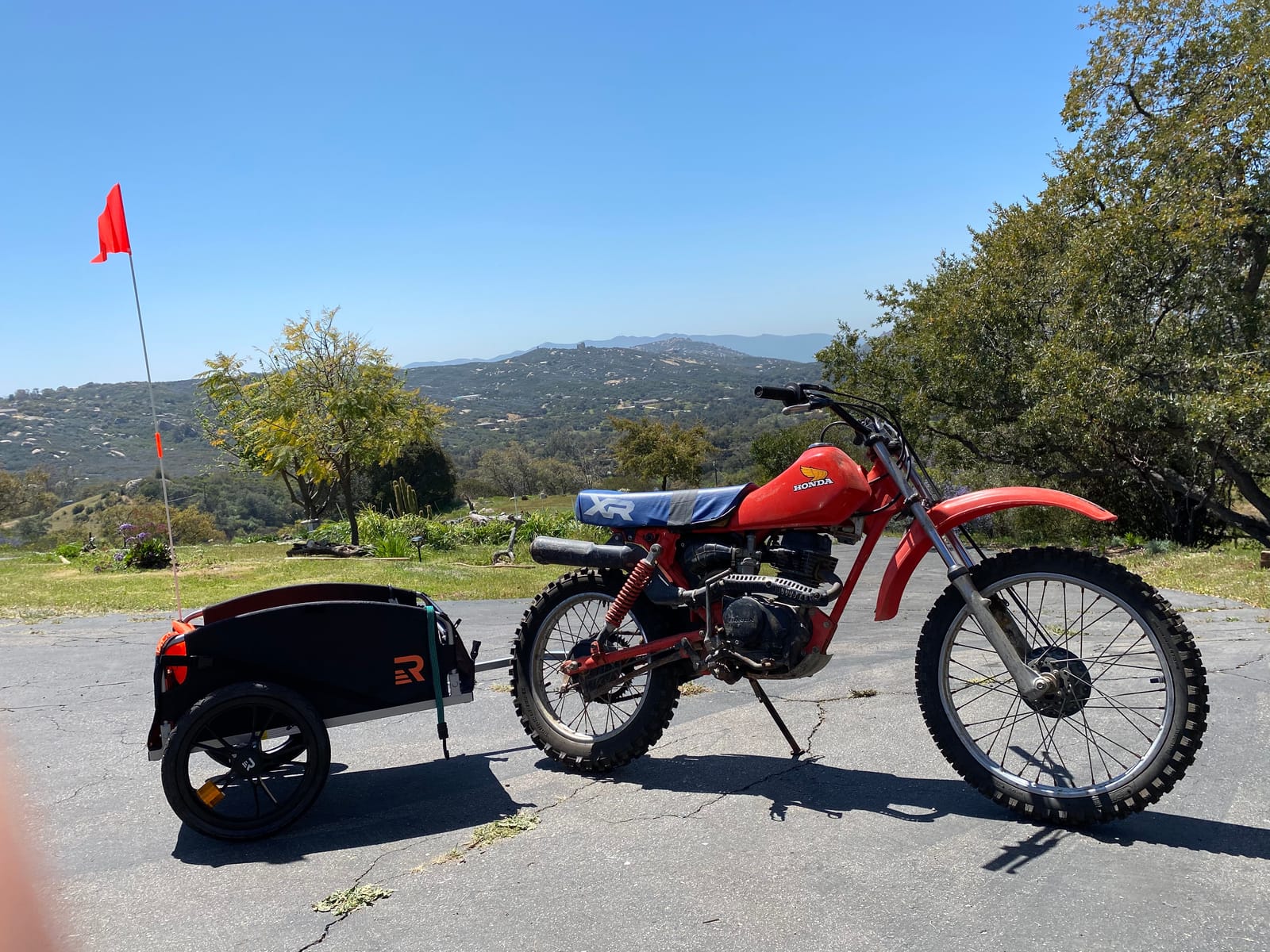 Retrospec Rover Hauler Bike Cargo Trailer - Foldable Frame with Weather-Resistant Fabric & 80lb Capacity - Universal Bike Trailer for 20-29in Wheels - Includes Safety Flag & D-Ring Anchors customer photo 1