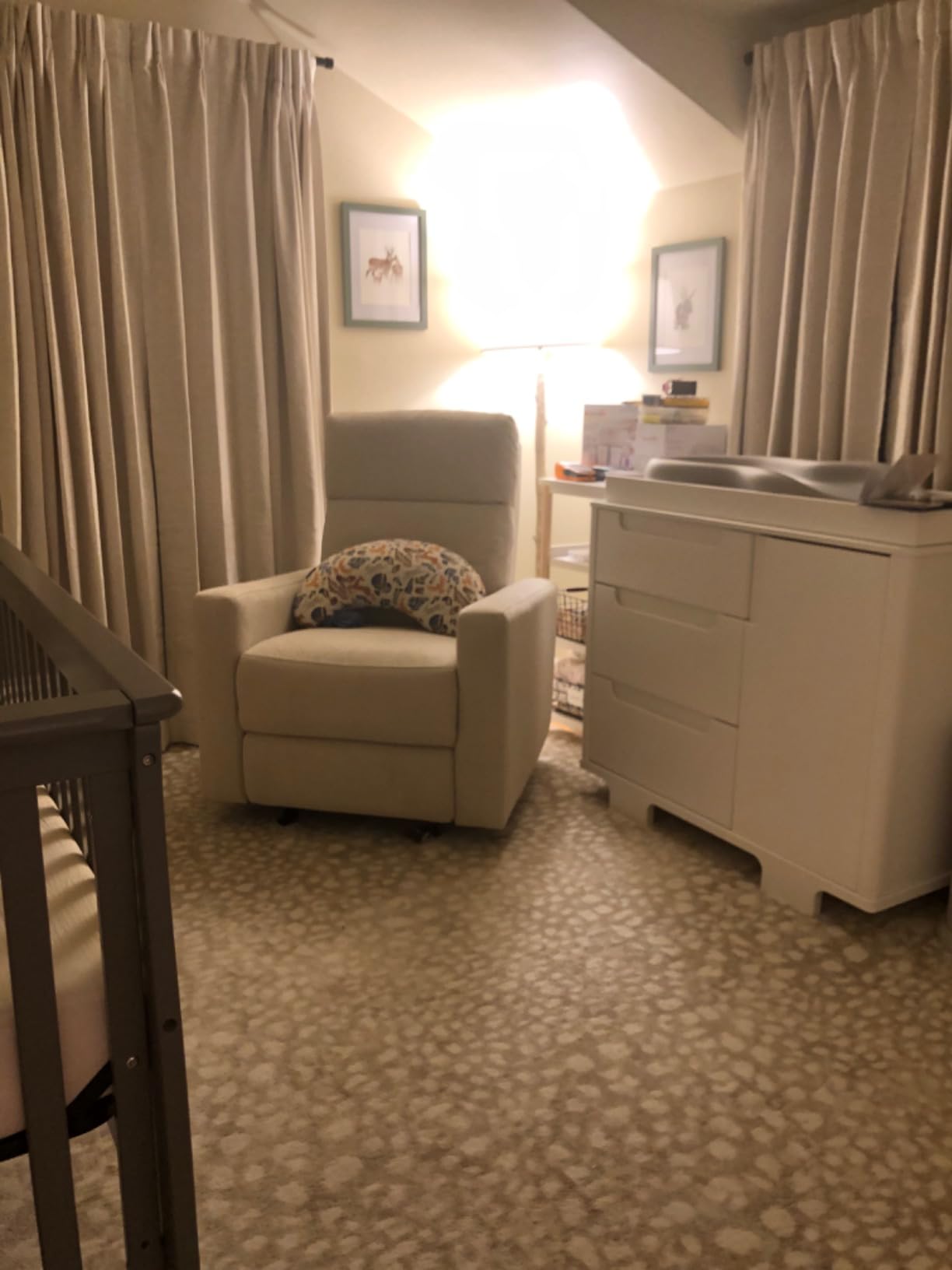 Nurture& The Glider Premium Power Recliner Nursery Glider Chair with Adjustable Head Support | Designed with a Thoughtful Combination of Function and Comfort | Built-in USB Charger (Ivory) customer photo 1