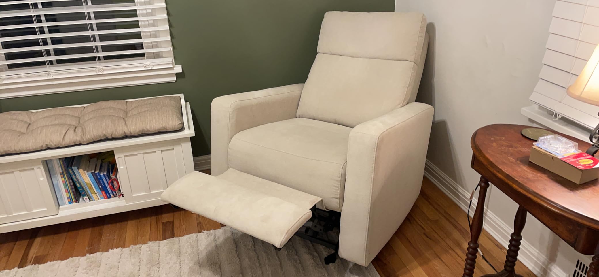 Nurture& The Glider Premium Power Recliner Nursery Glider Chair with Adjustable Head Support | Designed with a Thoughtful Combination of Function and Comfort | Built-in USB Charger (Ivory) customer photo 2