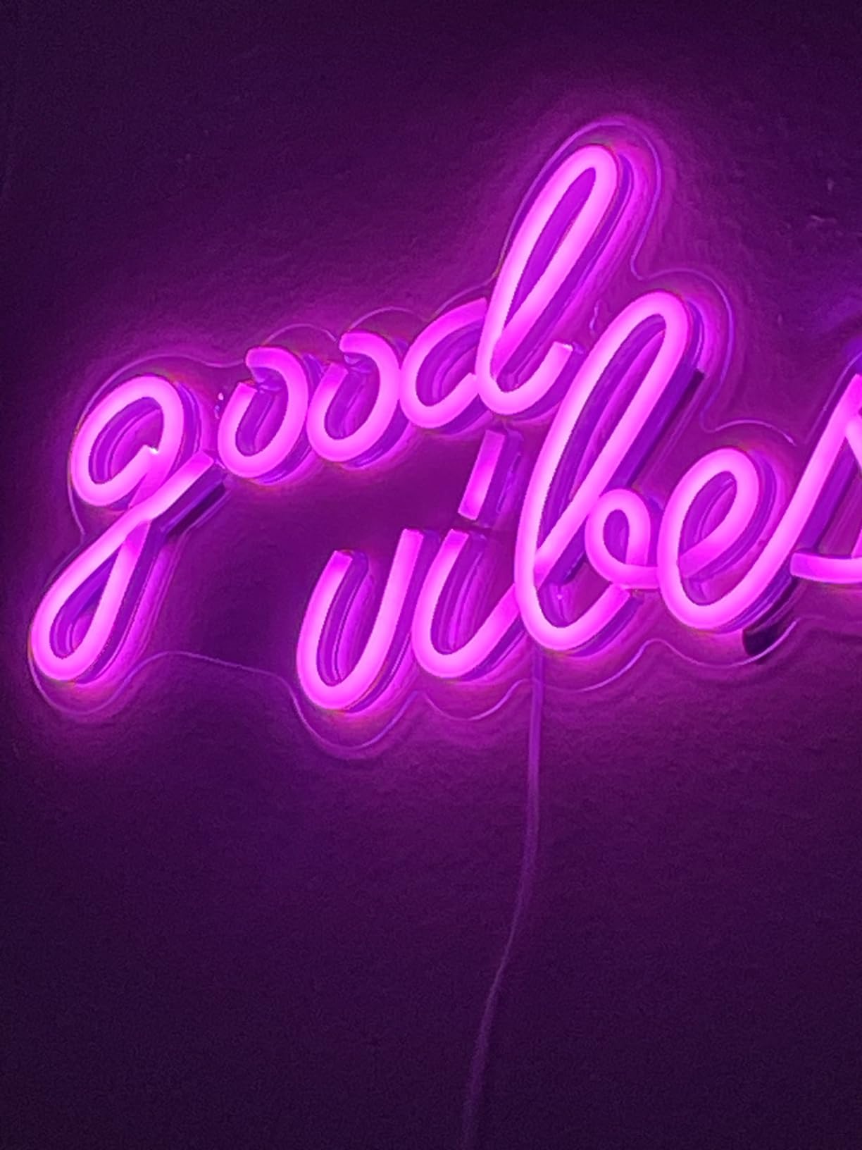 Olekki Pink Good Vibes Neon Sign - Neon Lights for Bedroom, LED Neon Signs for Wall Decor (16.1 x 8.3 inch) customer photo 2