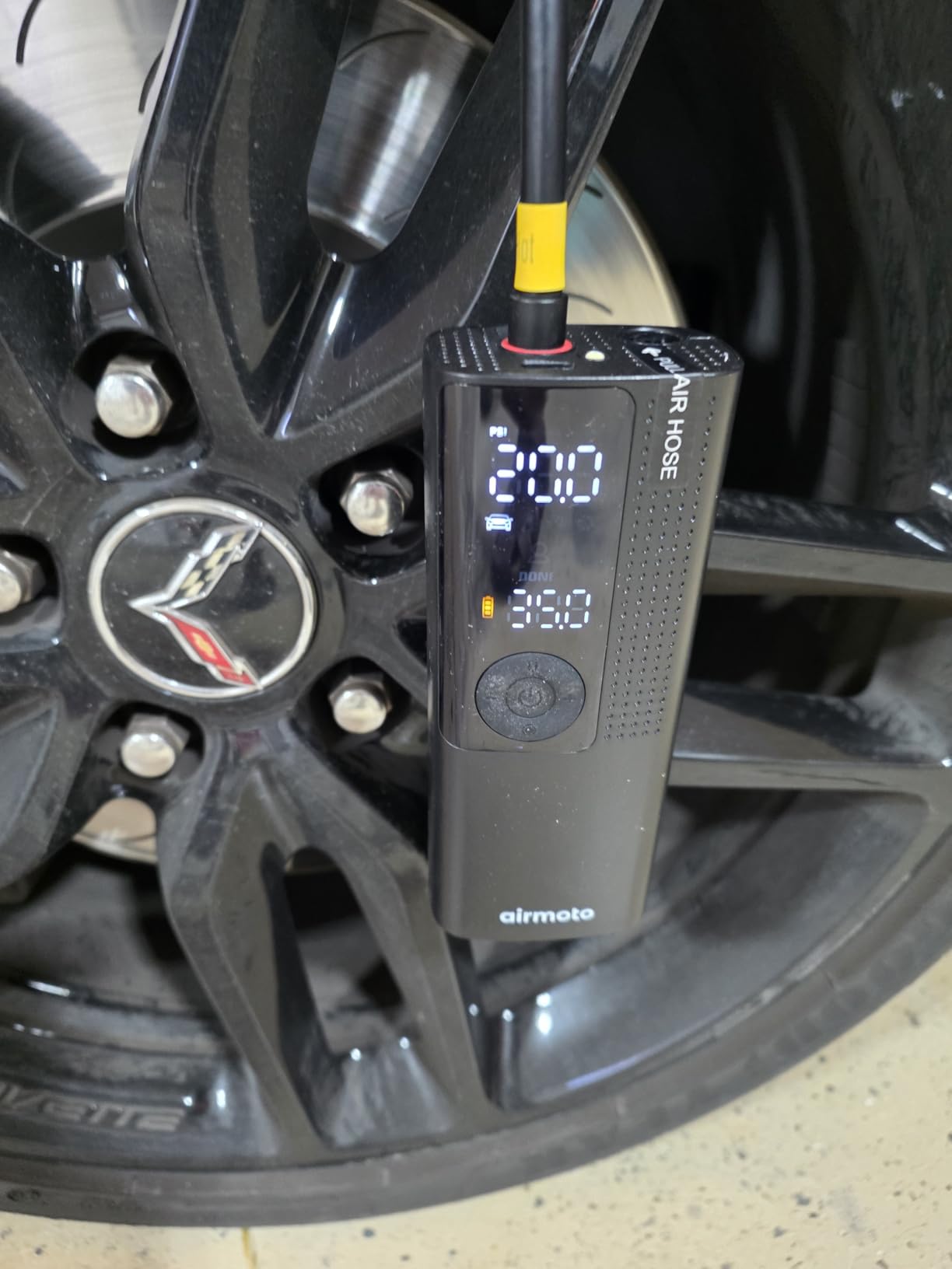 Airmoto Tire Inflator Portable Air Compressor for Cars, Bikes and Bicycles | Cordless Air Pump with Digital Pressure Gauge, Bright LED & Auto Shut-Off, Works on All Tires and Inflatables customer photo 1