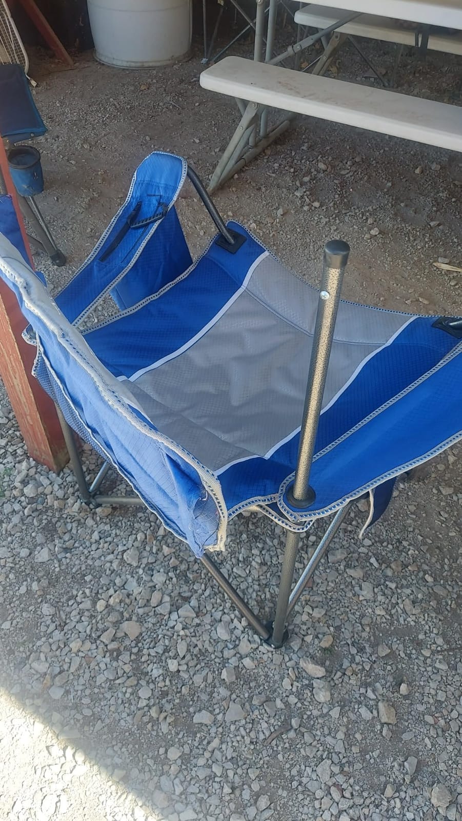 Oversized Camping Chair 500lbs Capacity for Big and Tall, Extra Wide Padded Folding Chair for Heavy People, Heavy Duty Portable Outside Chair with Cooler Bag & Cup Holder, Blue customer photo 1