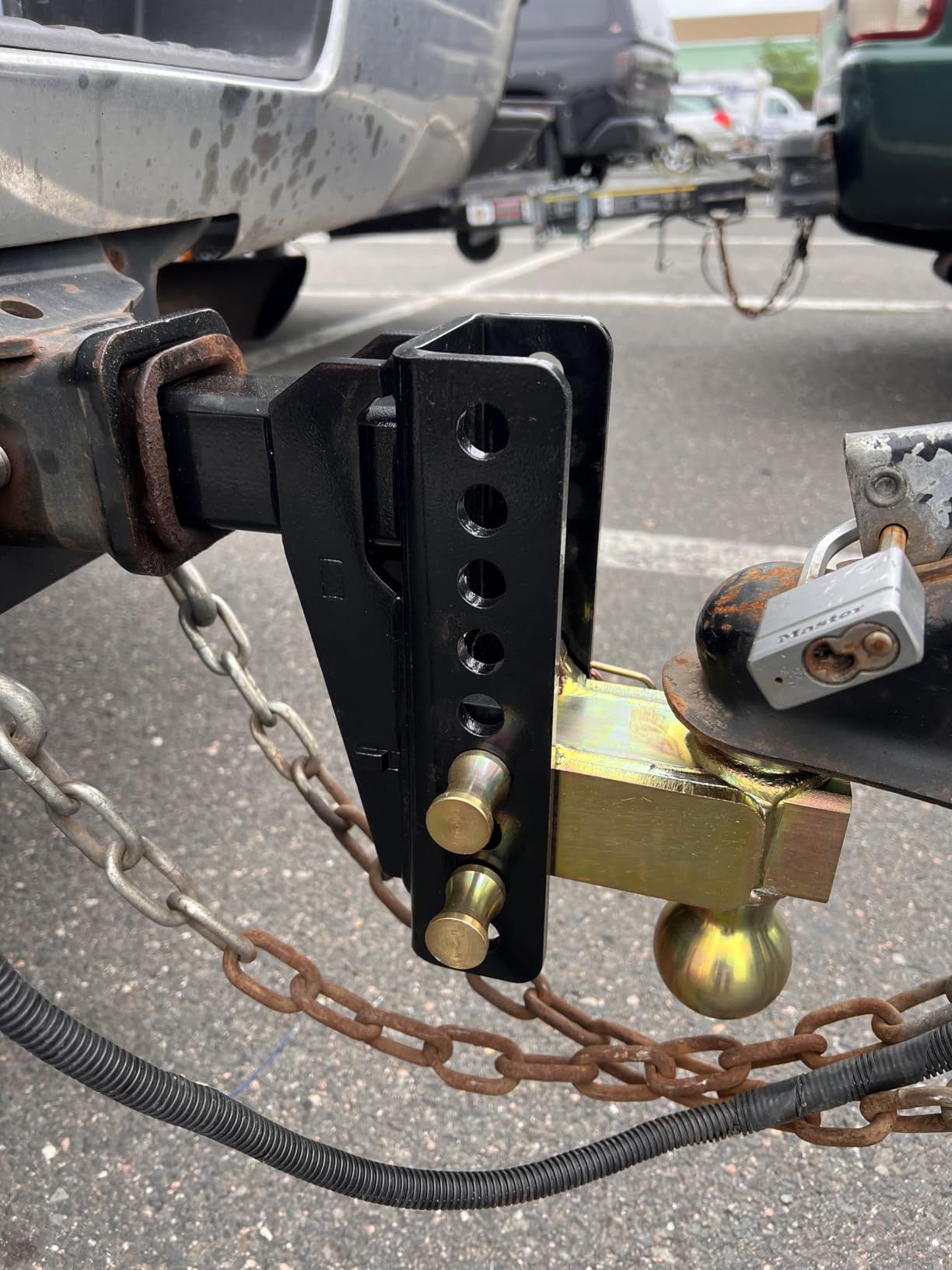 Adjustable Gooseneck Drawbar Trailer Hitch - 20,000 LBS, Fits 2 and 2-5/16 Inch Balls, US Gov Tested & Certified, Gooseneck Trailer Hitch Adapter for RV Towing, Motorcycles & Powersports customer photo 2