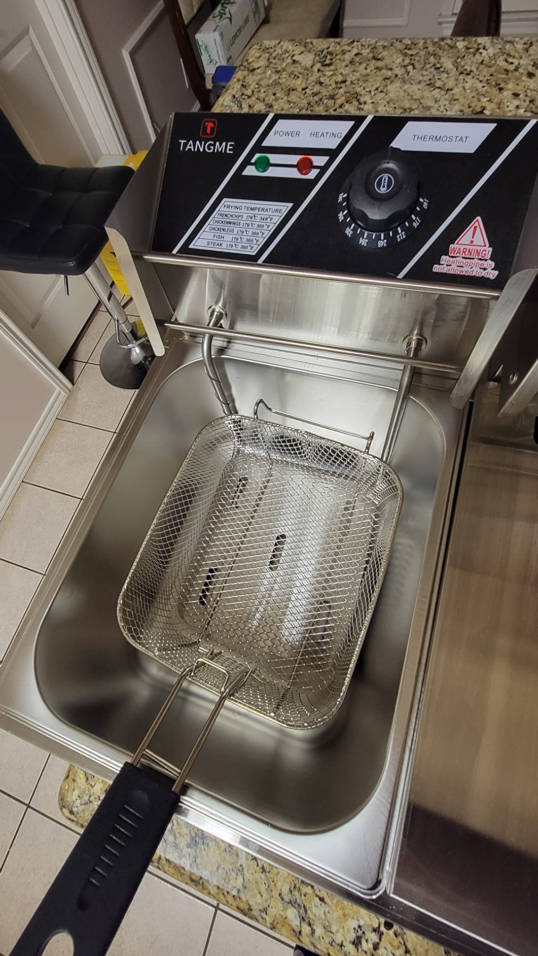 Commercial Deep Fryer, 3400W Electric Deep Fryers with 2x6.35QT Baskets | 0.8mm Thickened Stainless Steel Countertop Oil Fryer 20.7QT Large Capacity with Lids Temperature Controller (12L) customer photo 2