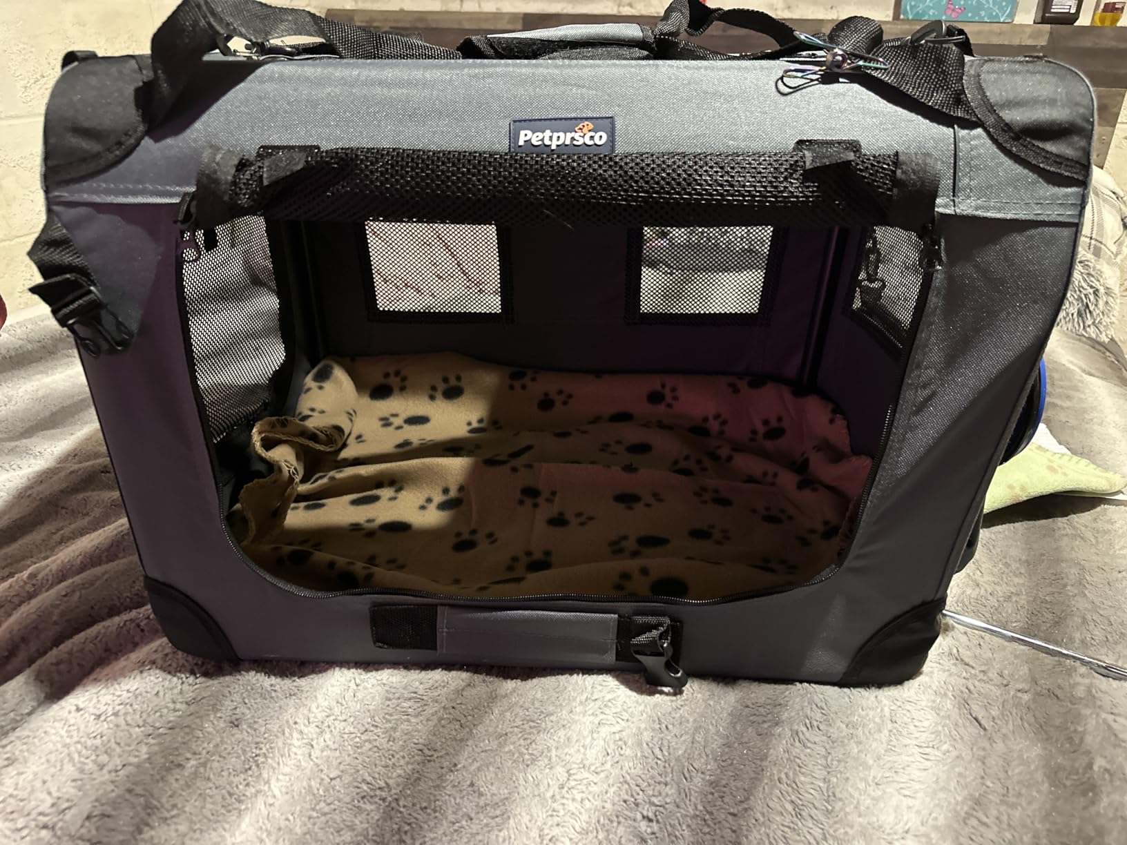 Petprsco Portable Collapsible Dog Crate, 24