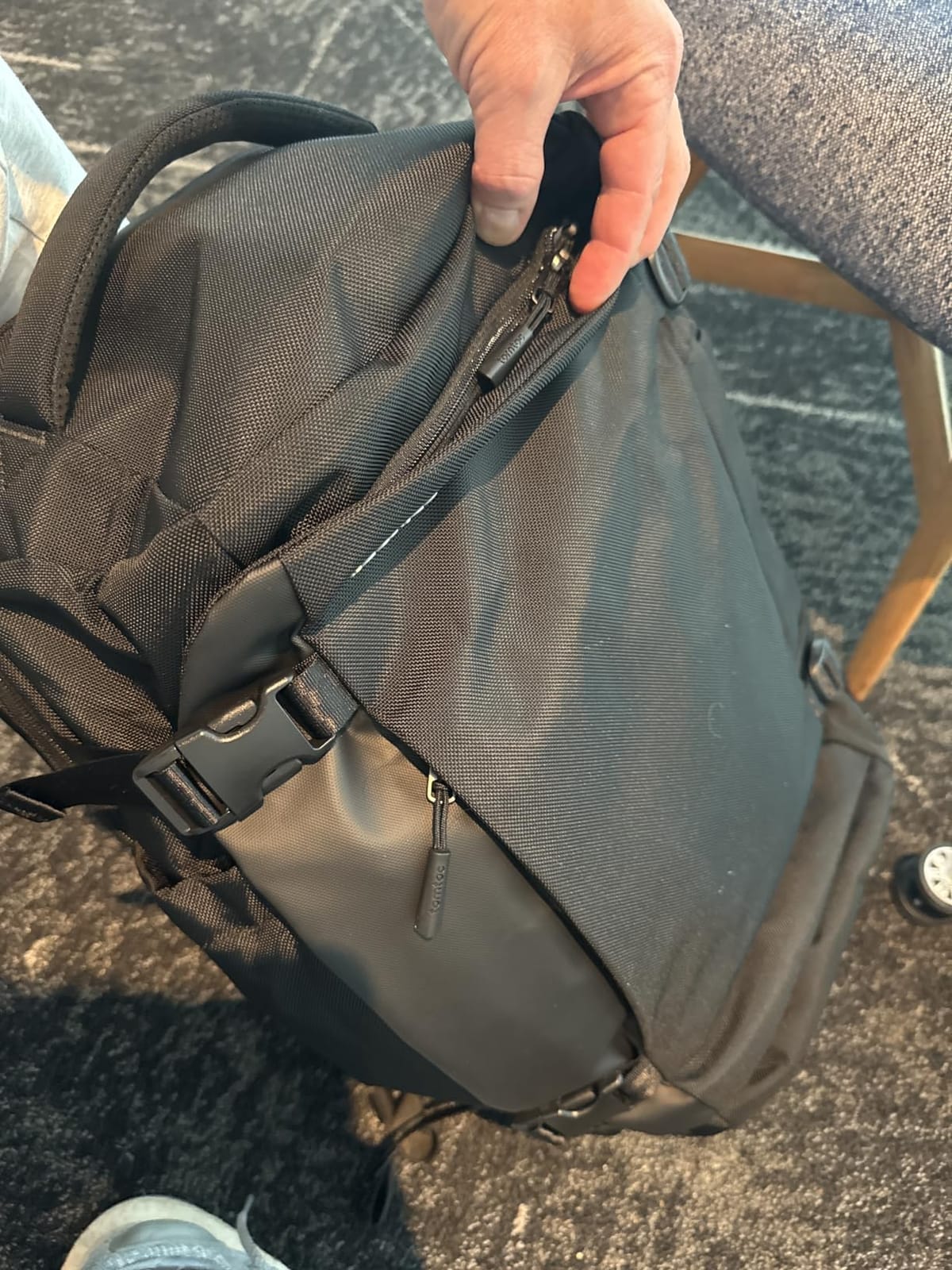 tomtoc Travel Backpack 40L, TSA Carry On Bag Flight Approved, PFAS Free | Carry on Luggage Backpack for Men Women, Water-resistant Business Airplanes Rucksack for Travel Essential Fit 17.3 Inch Laptop customer photo 1