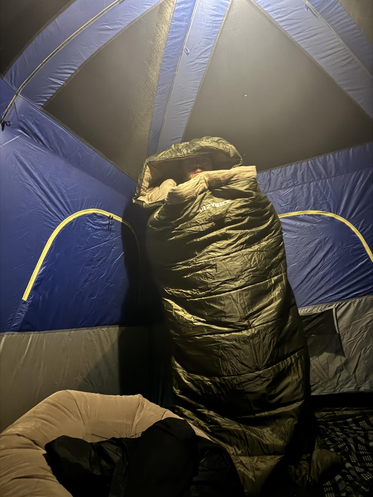 HiZYNICE Sleeping Bags for Adults XXL Cold Weather | 100% Cotton Flannel Winter Camping Large 90 x 39 in, Compression Sack Included customer photo 1