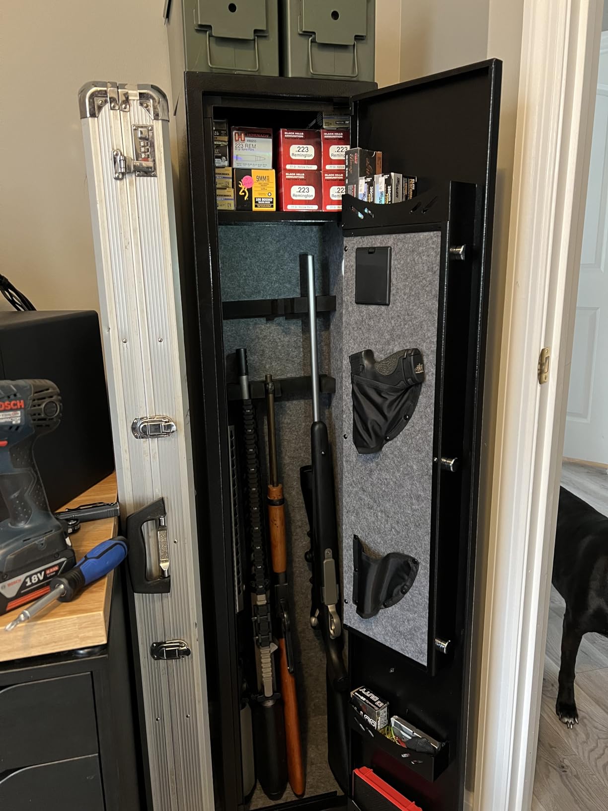 KAER Long Gun Safe for Rifles and Pistols with Electronic Lock Assembled | Rifle Safe for Home,Gun Cabinet for 3-5 Shotguns 5 Handguns,Removable Gun Rack,Shelf,LED Light,Ammo Storage,Gun Owner customer photo 1