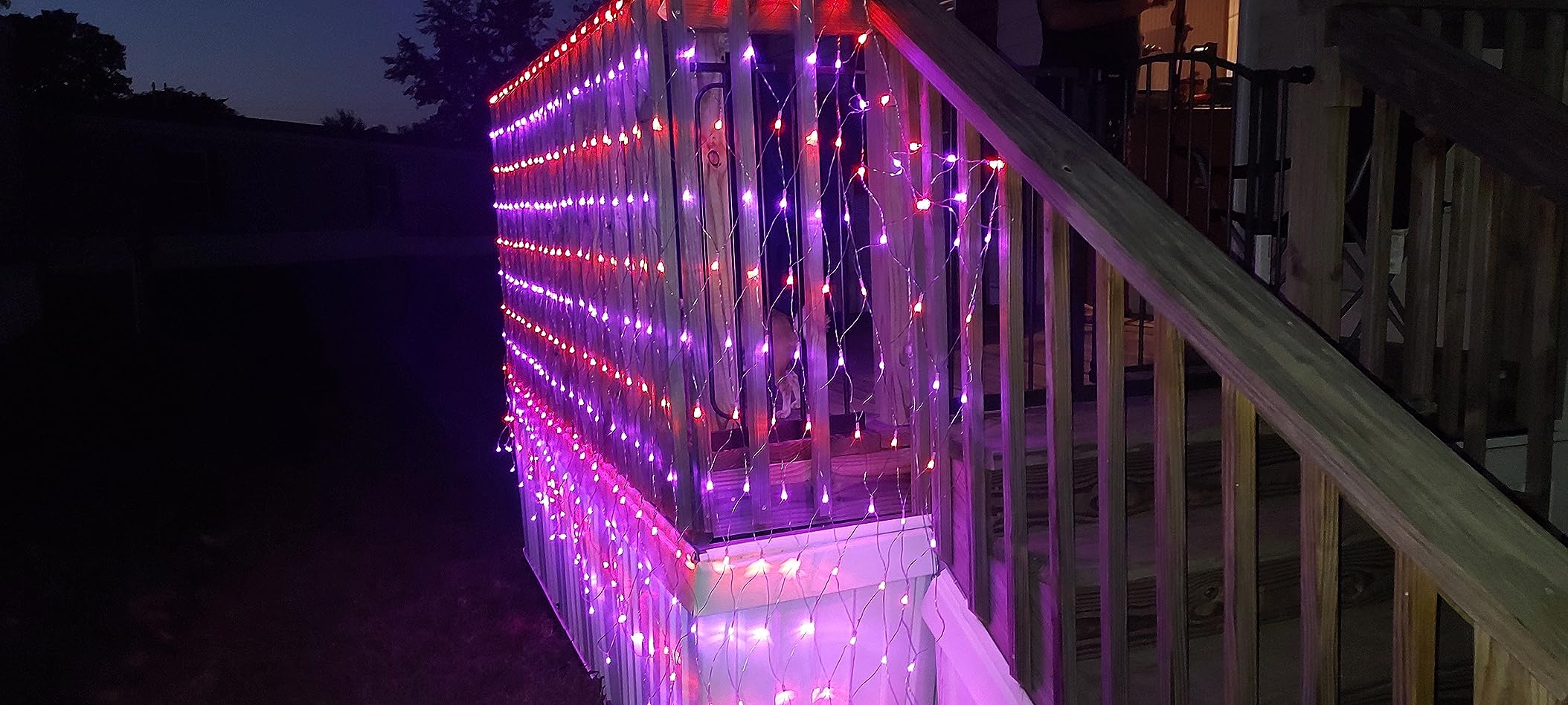 Dazzle Bright Christmas 360 LED Net Lights, 12FT x 5 FT Connectable Waterproof String Lights Clear Wire with 8 Modes, Christmas Decorations for Indoor Outdoor Xmas Yard Garden Decor (Multi Colored) customer photo 1