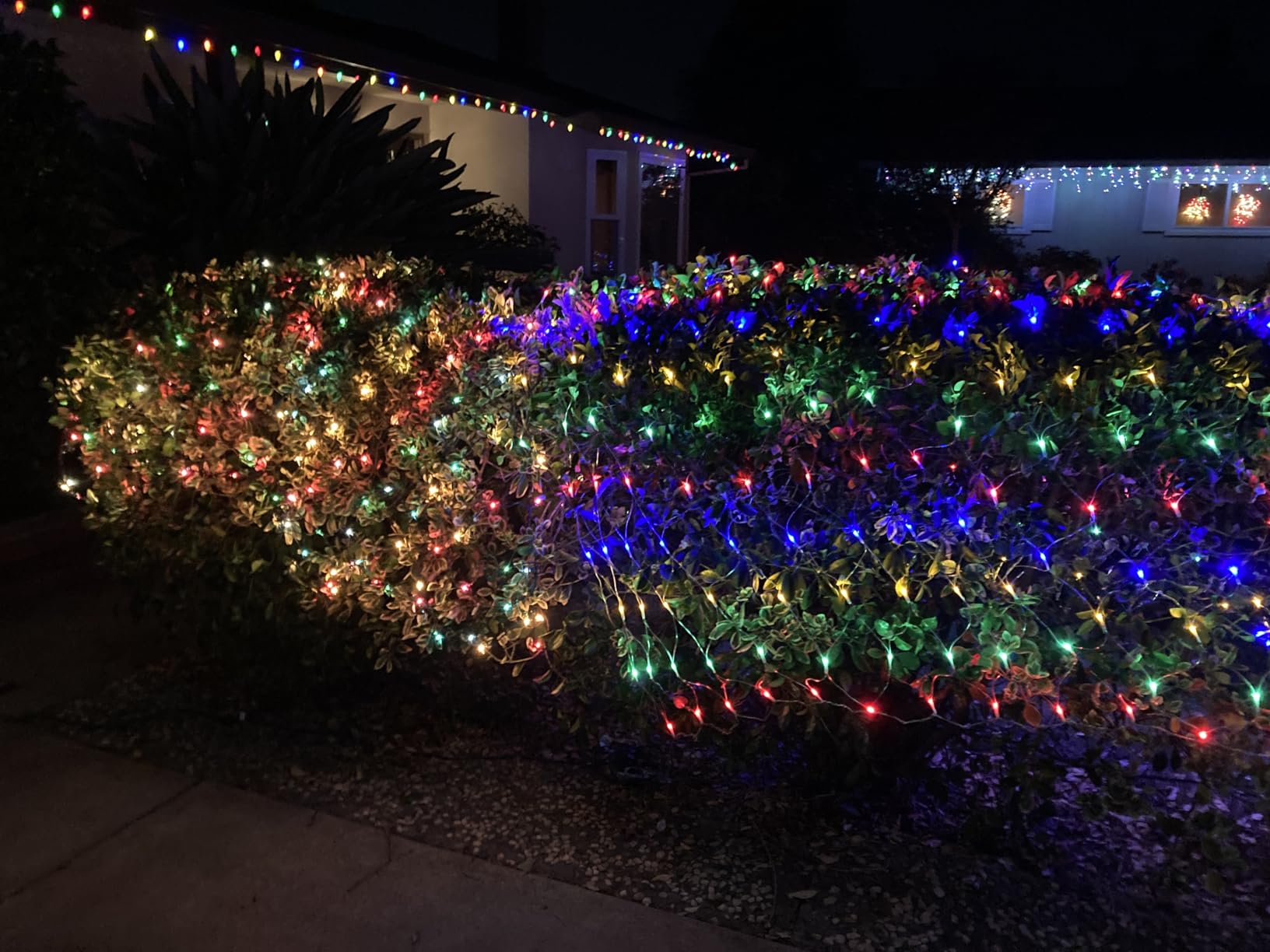 Dazzle Bright Christmas 360 LED Net Lights, 12FT x 5 FT Connectable Waterproof String Lights Clear Wire with 8 Modes, Christmas Decorations for Indoor Outdoor Xmas Yard Garden Decor (Multi Colored) customer photo 2