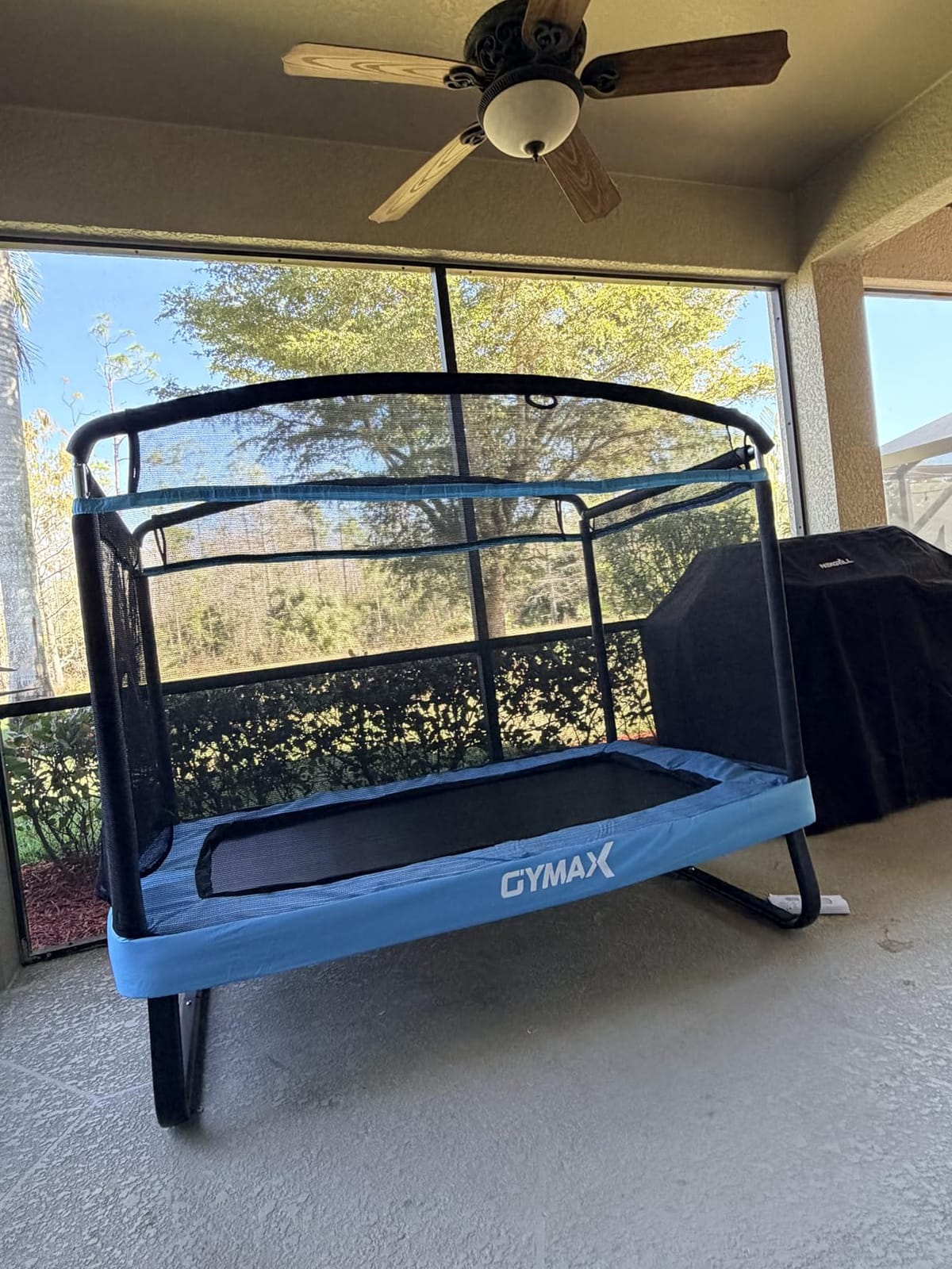 GYMAX Trampoline for Kids, 6FT Toddler Trampoline with Swing & Enclosure Safety Net, ASTM Approved Rectangle Recreational Trampoline for Indoor/Outdoor, Birthday for Baby Boys & Girls customer photo 1