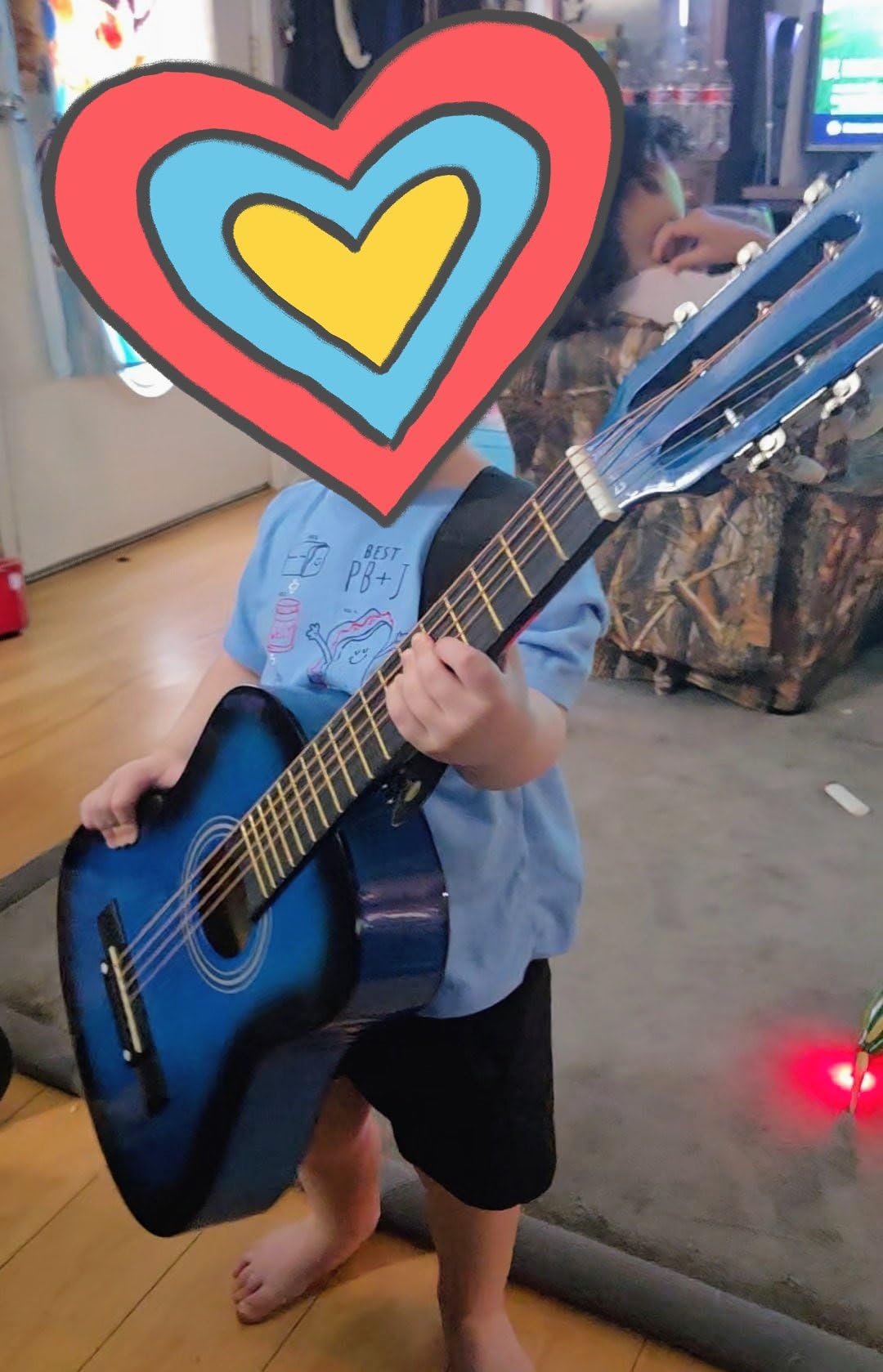 Ashthorpe 30-inch Kids Acoustic Guitar (Blue), Beginner Starter Kit with Gig Bag, Extra Strings, Strap, Picks, and Lessons customer photo 2