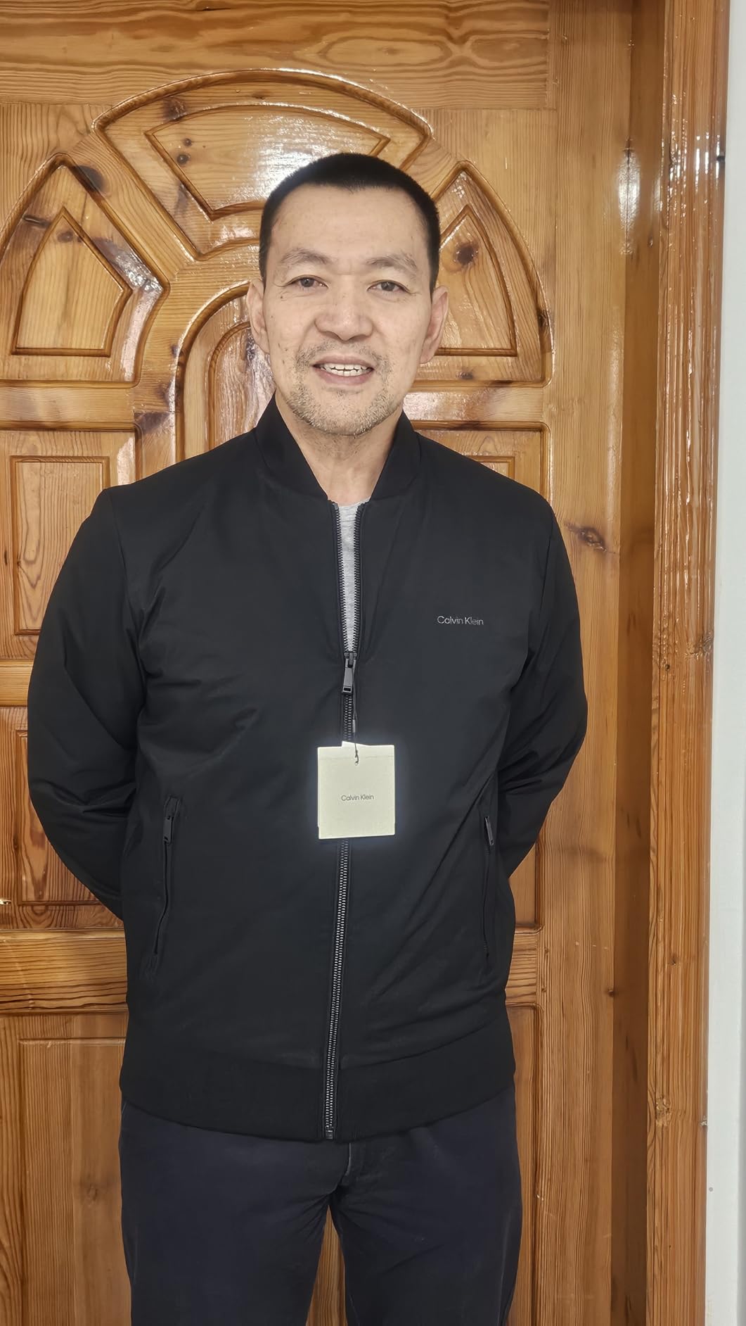 Calvin Klein Men's Matte Logo Zip Bomber Jacket customer photo 1