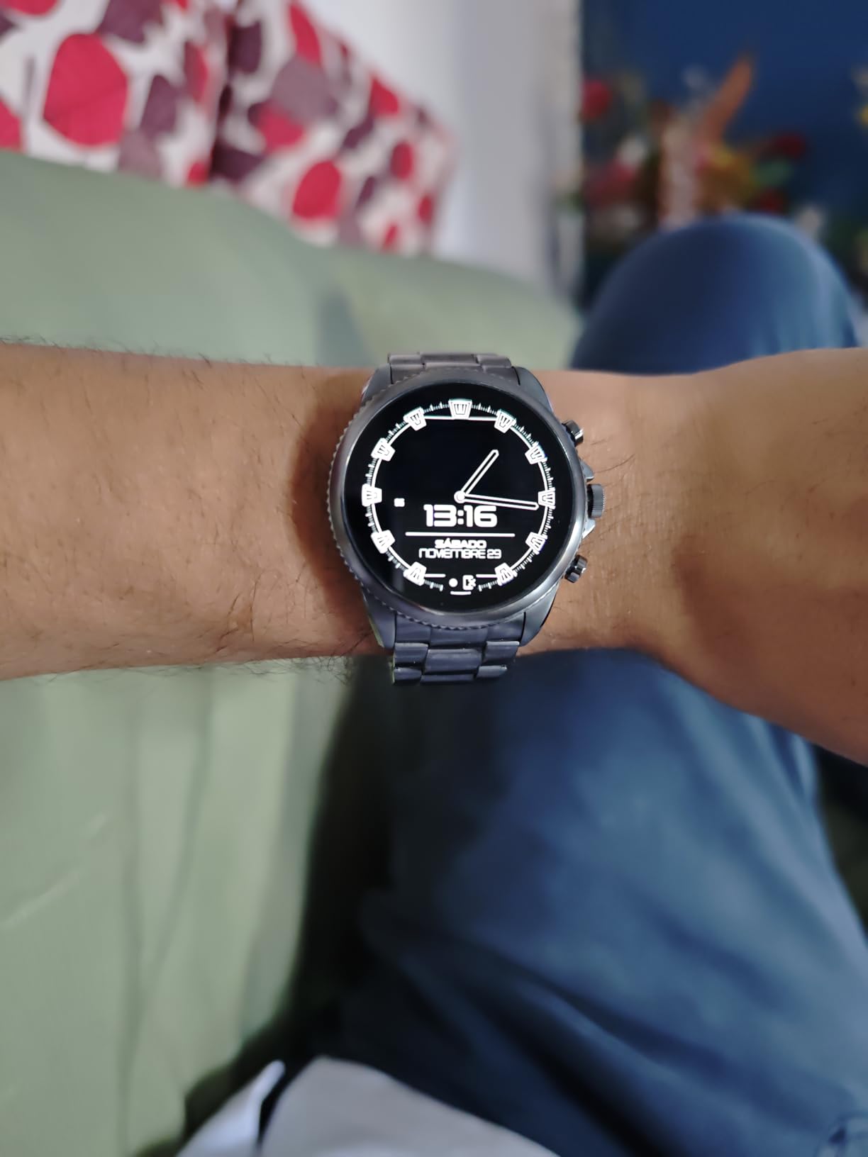 Fossil Men's Gen 6 44mm Stainless Steel and Silicone Touchscreen Smart Watch, Color: Black (Model: FTW4061V) customer photo 1