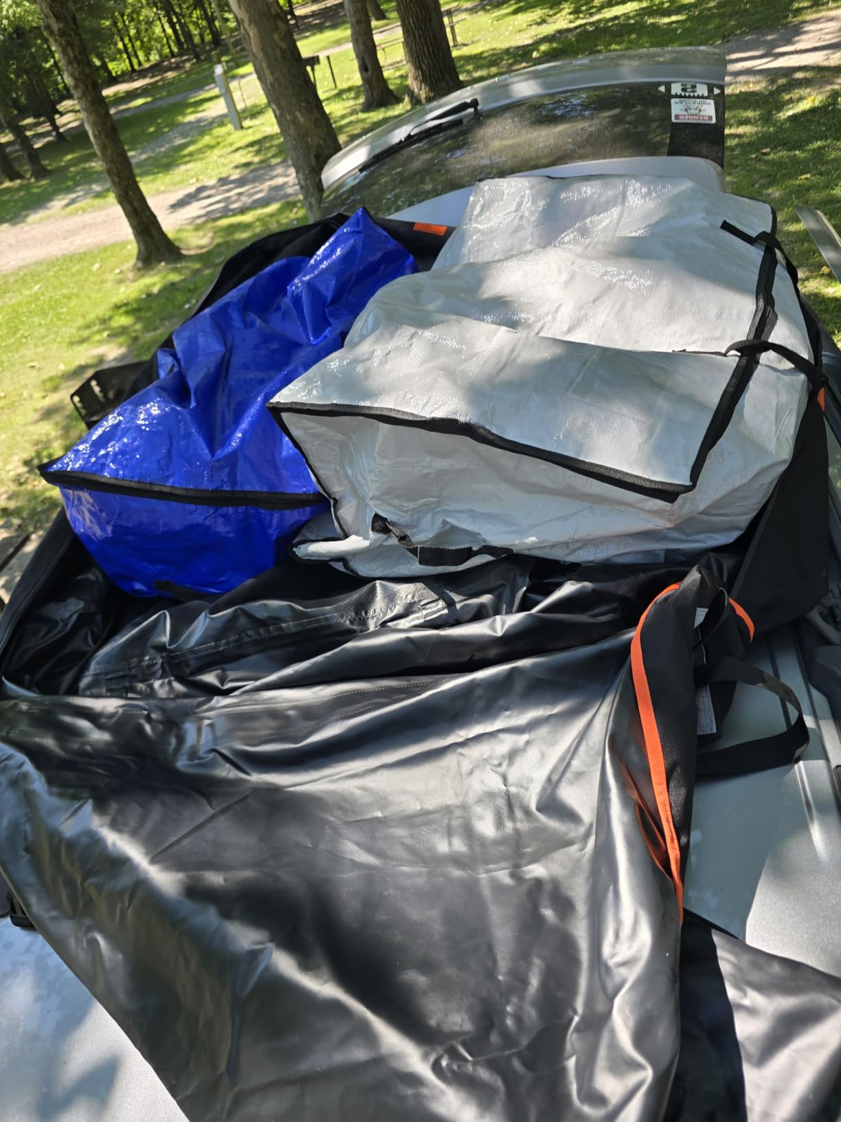 RoofPax 23 cft. Extra Waterproof Rooftop Cargo Carrier Bag, Double Weatherproof Zippers, 10 Heavy-Duty Tie-Down Straps fit Cars with/Without a Rack or Side Rails, Safety Hooks Included customer photo 1