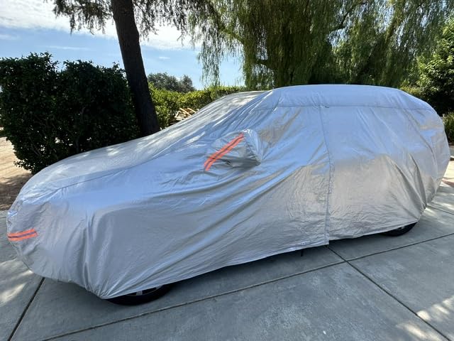 EzyShade Car Cover Waterproof All Weather. See Vehicle Size-Chart. Size A4 | Multi-Layer Outdoor Car Covers for Automobiles. Rain Sun Snow UV Dust Protection. Sedan, Hatch, SUV, Truck - See Size Chart customer photo 2