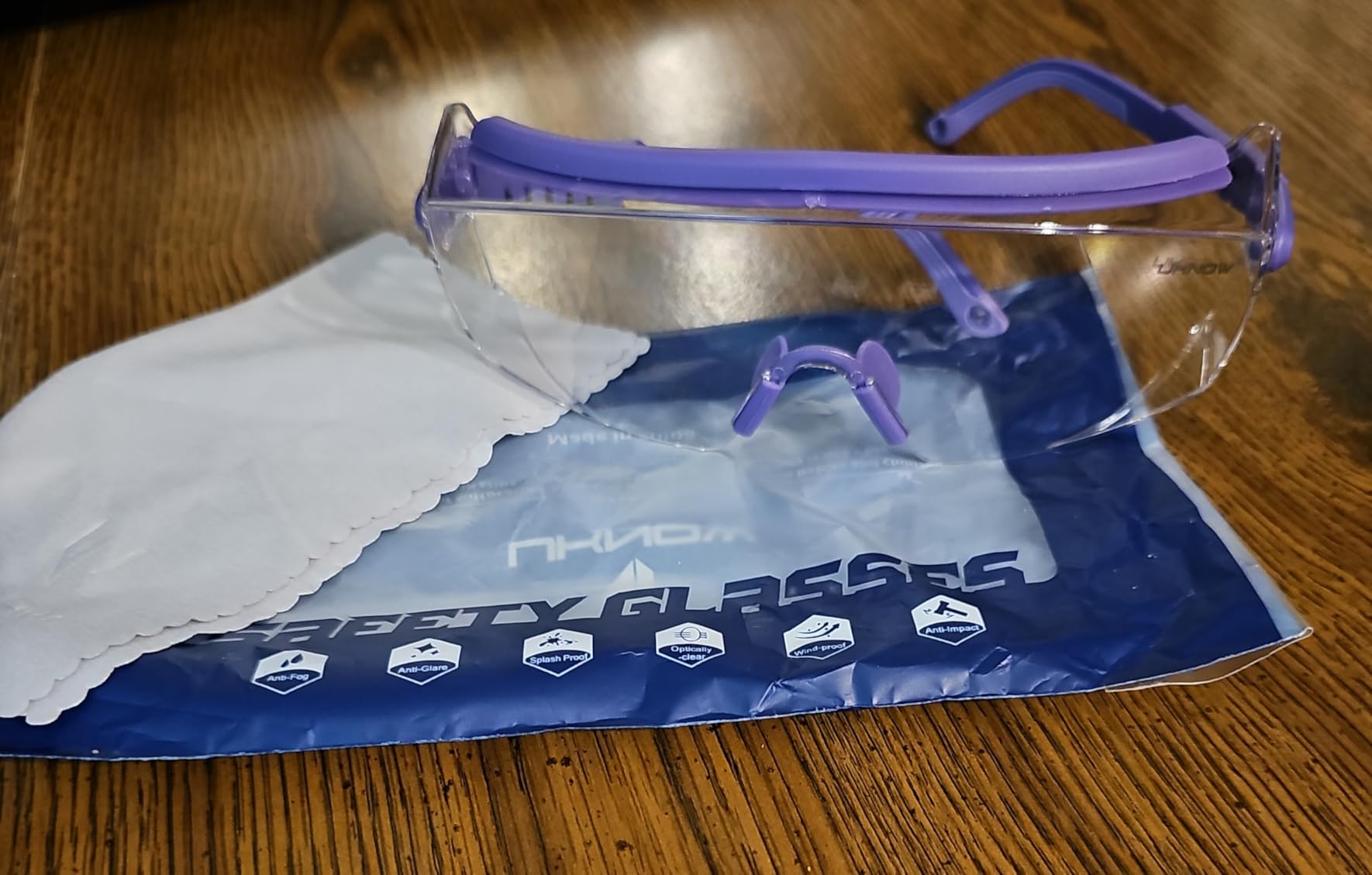 UKNOW Safety Goggles Over Glasses, Anti Fog Safety Glasses with Clear Wraparound Lens, ANSI Z87.1 Protective Eyewear customer photo 1