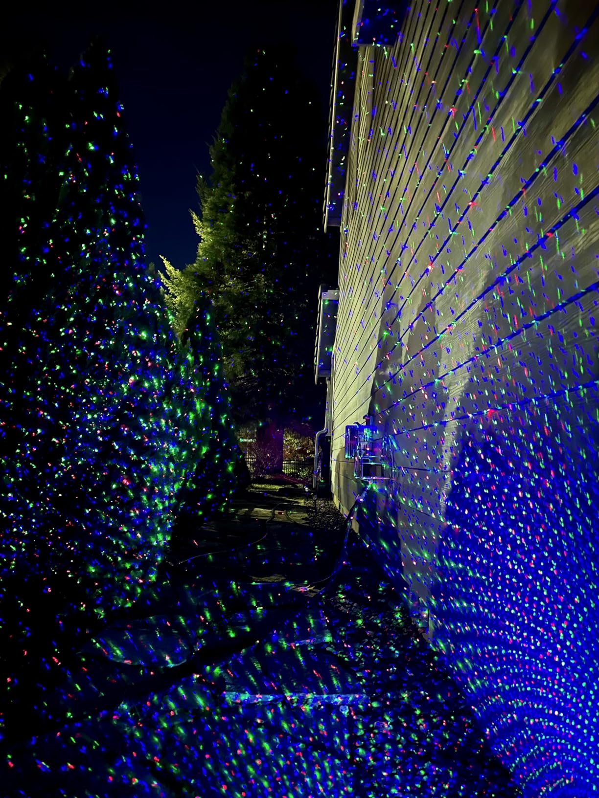 Christmas Laser Lights, Outdoor Garden Laser Lights Projector with Moving RGB Waterproof for Christmas Holiday customer photo 2