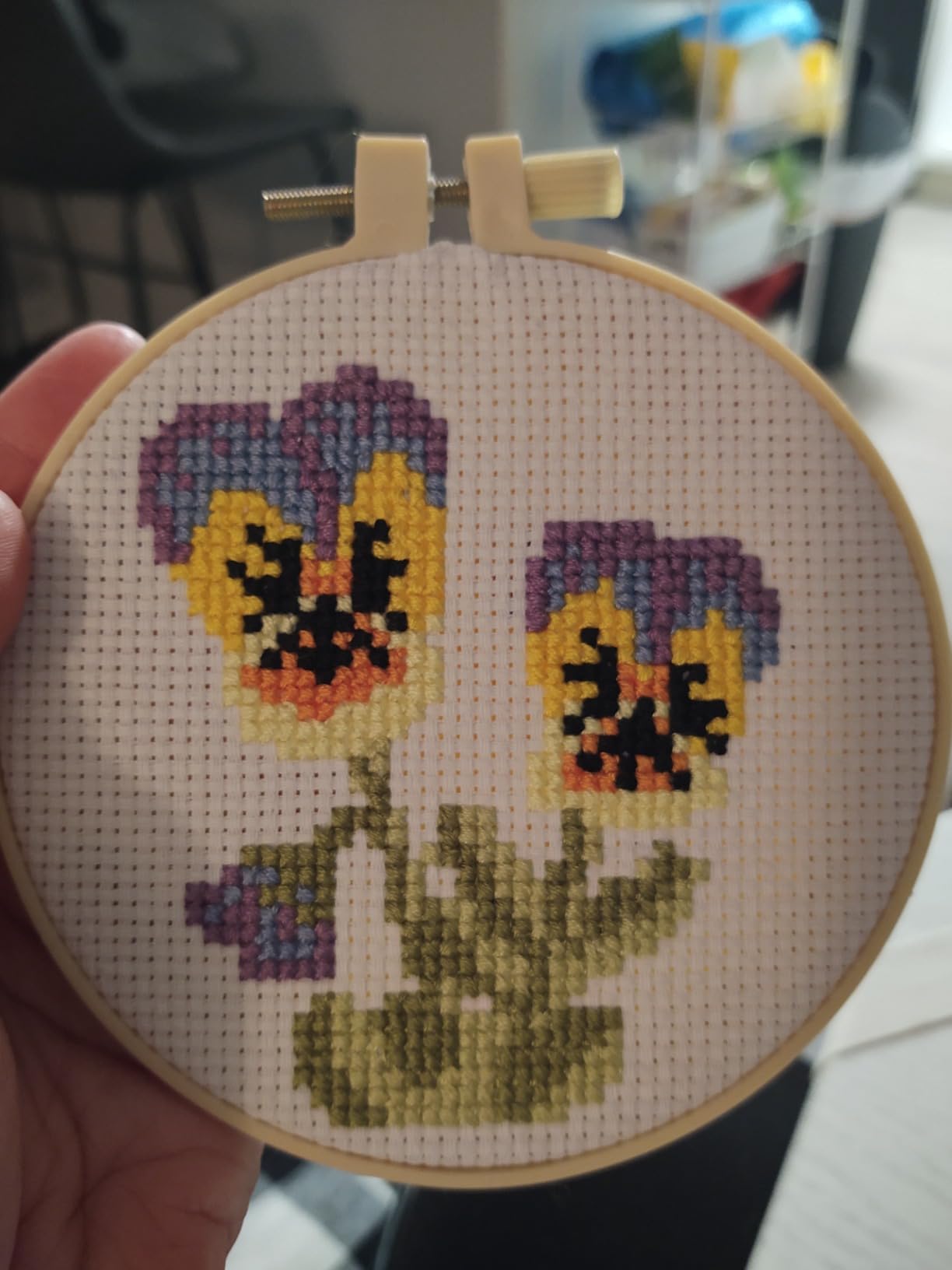 Kraftex Stamped Cross Stitch Kits for Beginners (Flower Theme - 6.75 Inch - 4 Pack 1 x Embroidery Hoop) Embroidery Needlepoint Patterns for Adults, Includes Poppy, Rose, Sunflower and Pansy customer photo 1