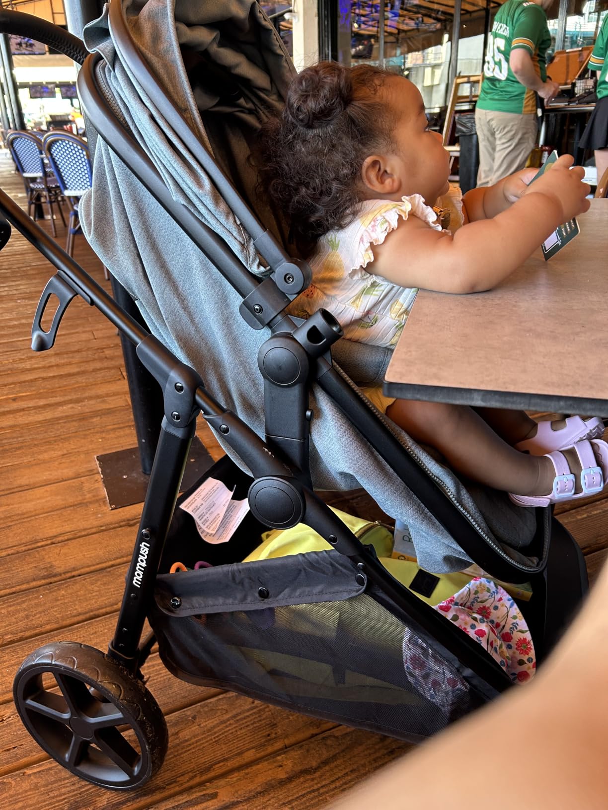 Mompush Wiz 2-in-1 Bassinet Stroller Reversible Seat, One-Hand Fold, Sage | Newborn to toddler, large wheels with suspension, multi-position recline, UPF 50+ canopy, large basket, cup holder included customer photo 1