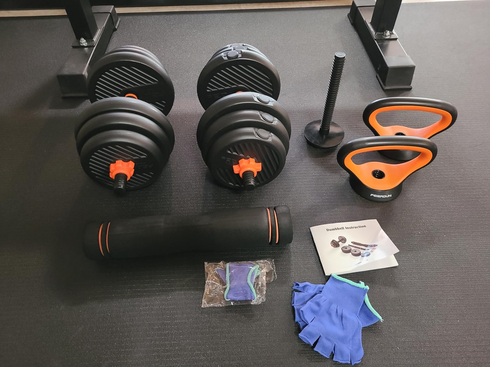 FEIERDUN DS2 Adjustable Dumbbells, 20/30/40/45/70/90lbs Free Weight Set with Connector, 5 in1 Dumbbells Set Used as Barbell, Kettlebells, Push up Stand, Weight Plate, Fitness Exercises for Home Gym Suitable Men/Women customer photo 2