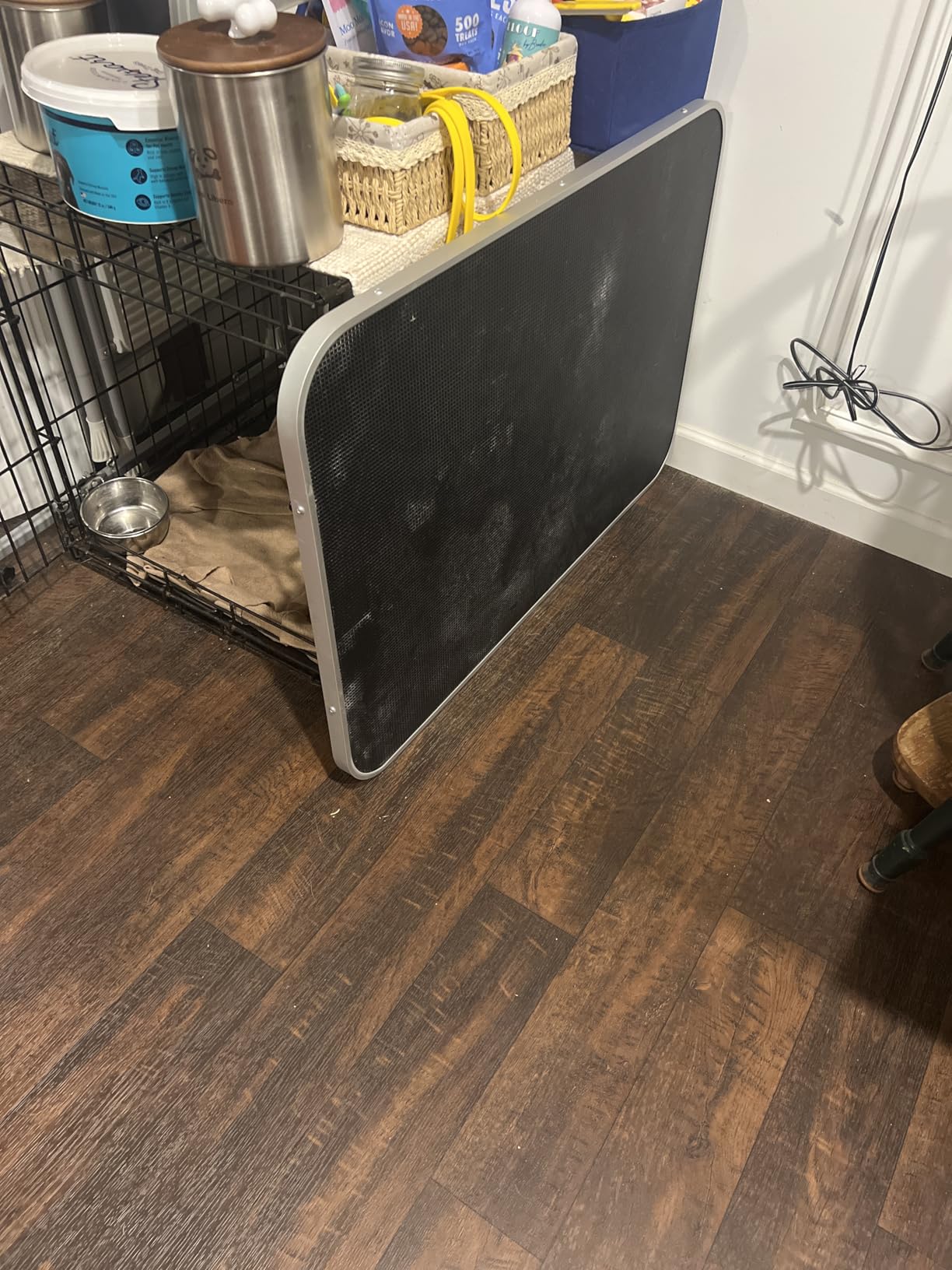 Yaheetech 46'' Pet Grooming Table for Large Dogs Adjustable Height - Portable Trimming Table Drying Table w/Arm/Noose/Mesh Tray Maximum Capacity Up to 265Lb -Pink customer photo 1