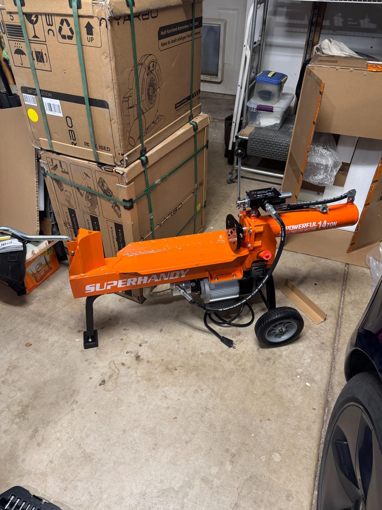 SuperHandy Hydraulic Log Splitter, 14 Ton, Portable Firewood Splitter with Auto-Return Ram customer photo 2