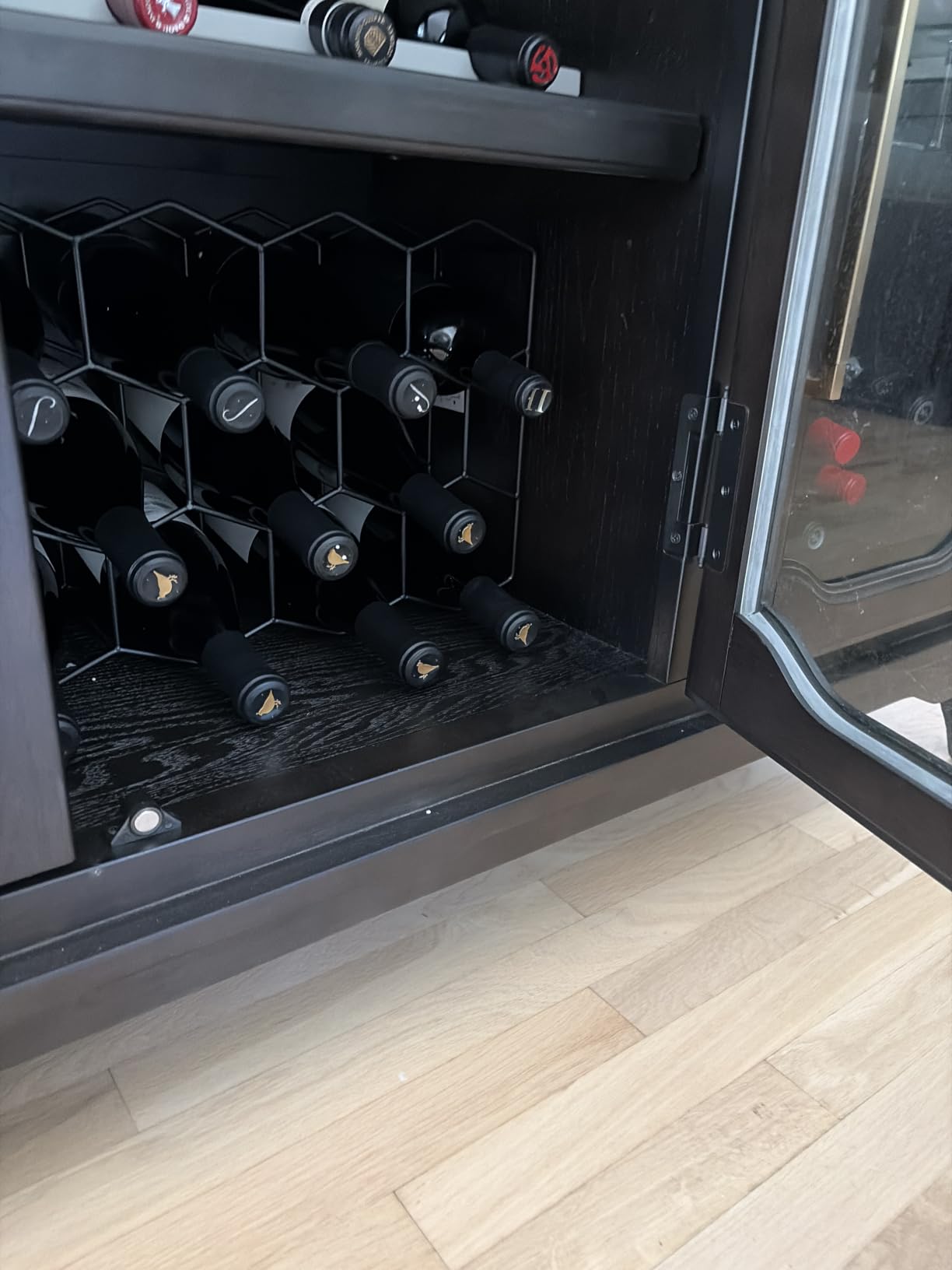 Gusto Nostro Countertop Wine Rack - 14 Bottle Freestanding Modern Black Metal Small - 3 Tier Tabletop Wine Holder Stand for Cabinet, Pantry - Wine Racks Countertop - No Assembly Required customer photo 2