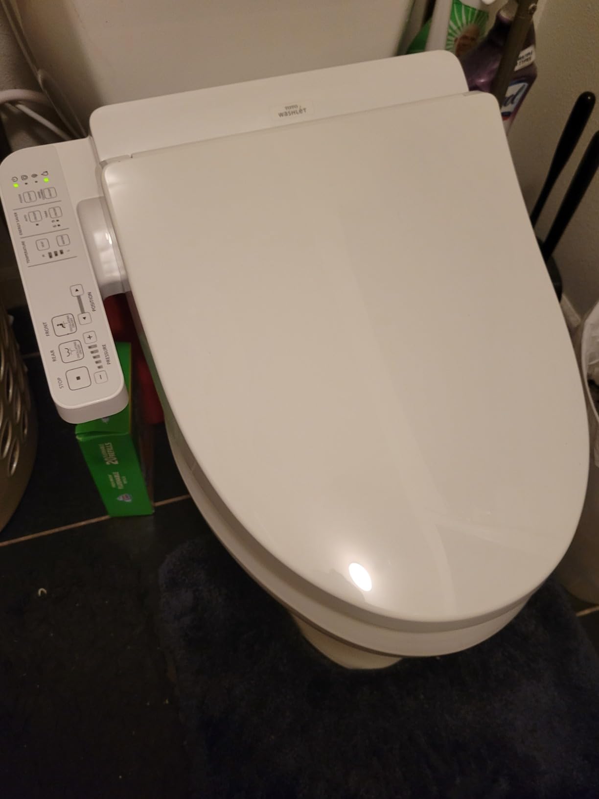 TOTO WASHLET A2 Electronic Bidet Toilet Seat with Heated Seat and SoftClose Lid, Elongated, Cotton White - SW3004#01 customer photo 2