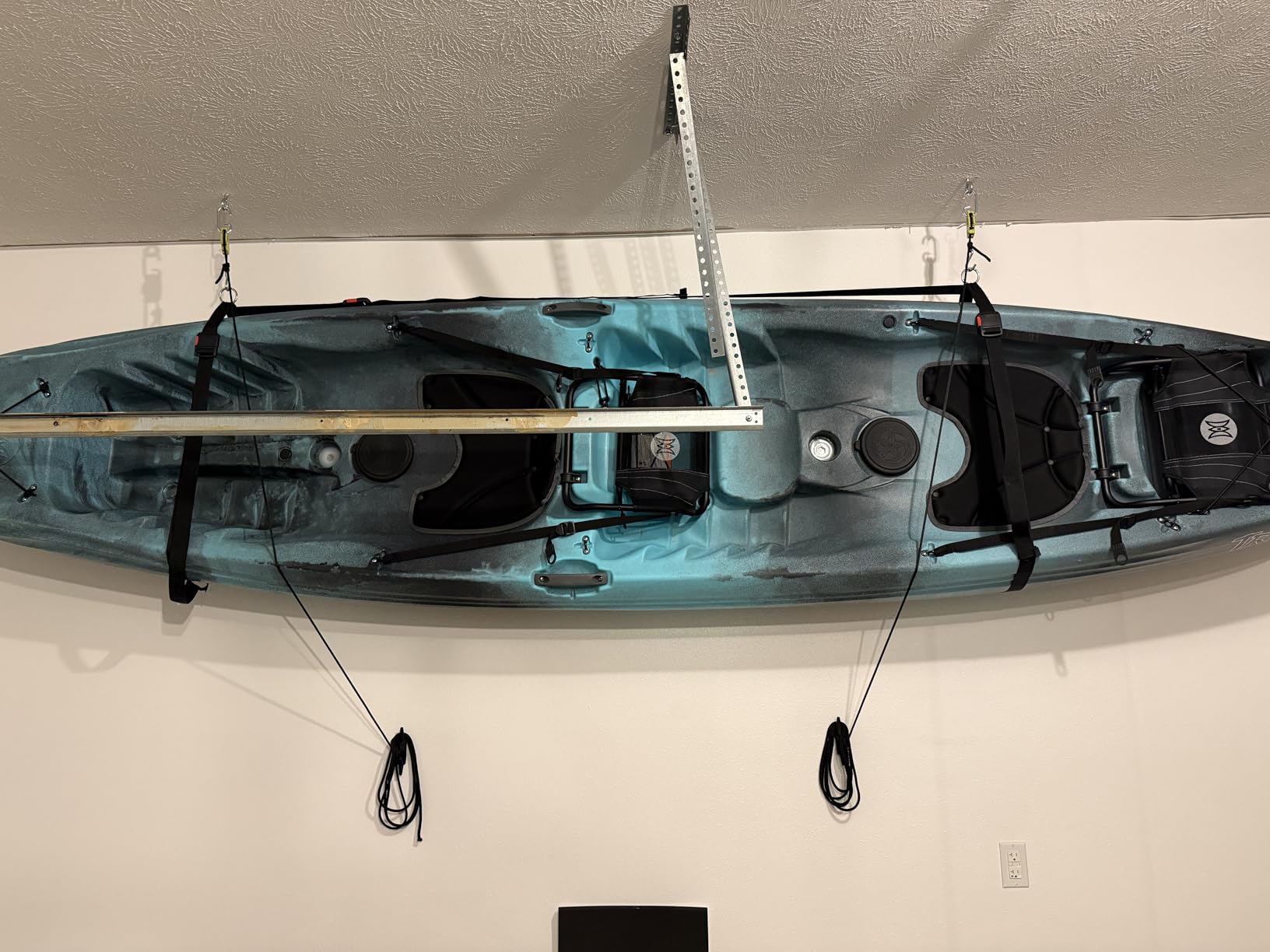 Tie Boss Kayak Hanger, Kayak Hoist & Overhead Garage Ceiling Storage System customer photo 2