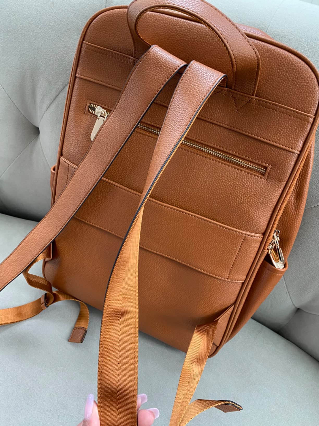 BOSTANTEN Genuine Leather Backpack for Women 15.6