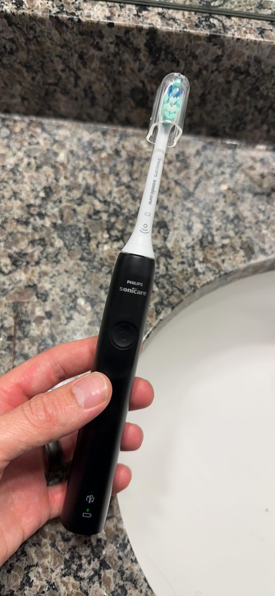 Philips Sonicare 4100 Series Electric Toothbrush - Sonic Toothbrush with Advanced Sonic Technology, Pressure Sensor, Two Intensity Settings, Smartimer & Quadpacer, Black, Model HX3681/24 customer photo 1