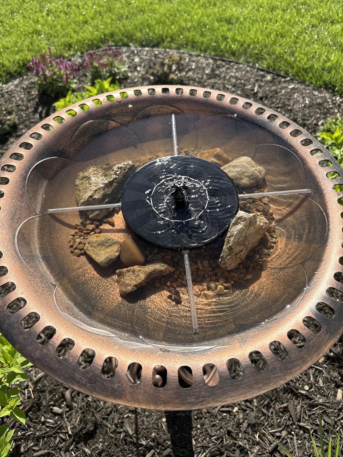 AISITIN 3.5W Solar Fountain Pump for Bird Bath Separated Design & 8 Nozzles | 3 Anti-Drift Brackets, Attracting Birds, Upgrade Filter, Floating DIY Solar Bird Bath Fountain for Garden Fish Tank Pond Yard customer photo 1
