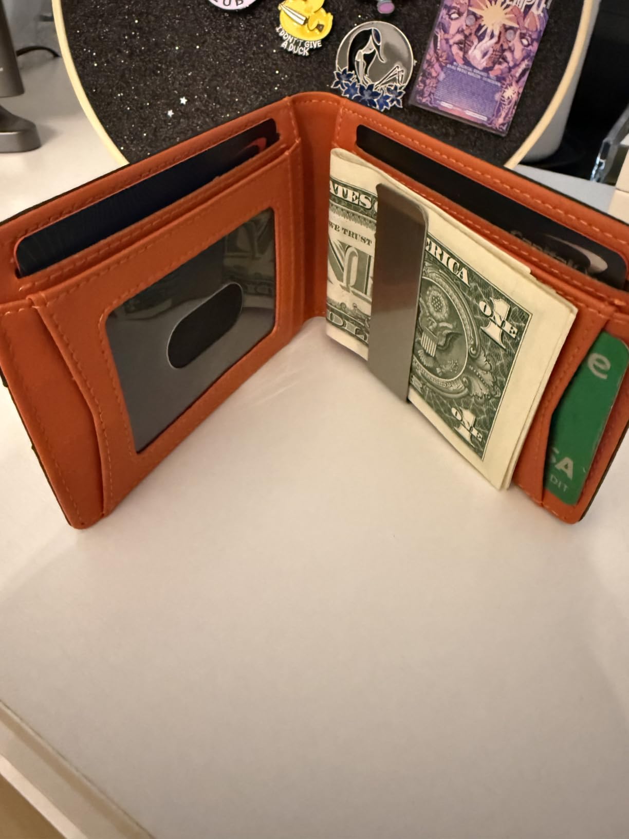 RUNBOX Slim Wallet for Men - RFID Blocking Leather Bifold with Money Clip customer photo 1