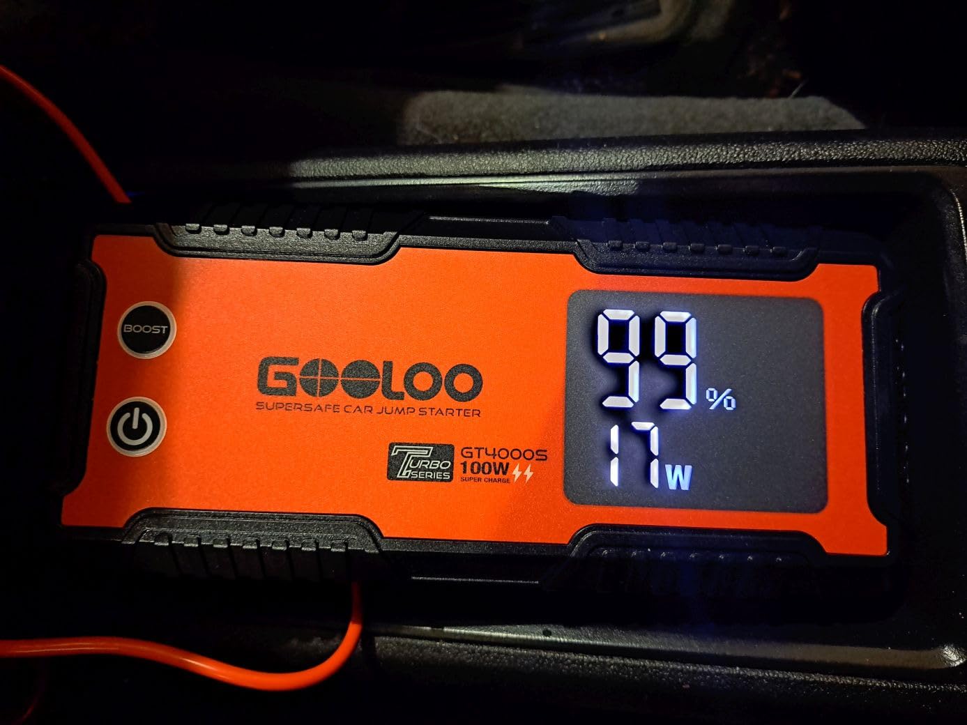 GOOLOO GT4000S 12V 4000A Peak Jump Starter with 100W Two-Way Fast Charging | SuperSafe Portable Car Battery Jumper Starter (12L Gas/10L Diesel) - 20,000 mAh Capacity - 150W DC Output- 3 Modes LED Light customer photo 2