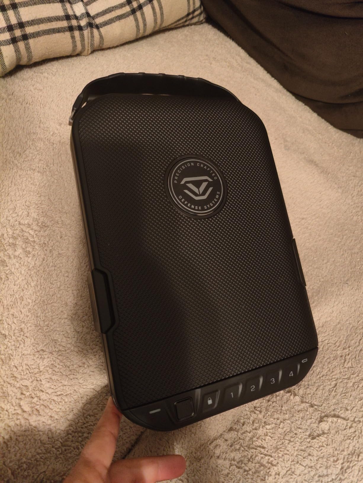 VAULTEK LifePod 20 Full-Size Biometric Lockable Weatherproof Case with Built-in Lock, Steel Security Cable, & TSA Handgun Case or Car Safe, Portable Travel Pistol Safe/Covert Black/Biometric customer photo 1