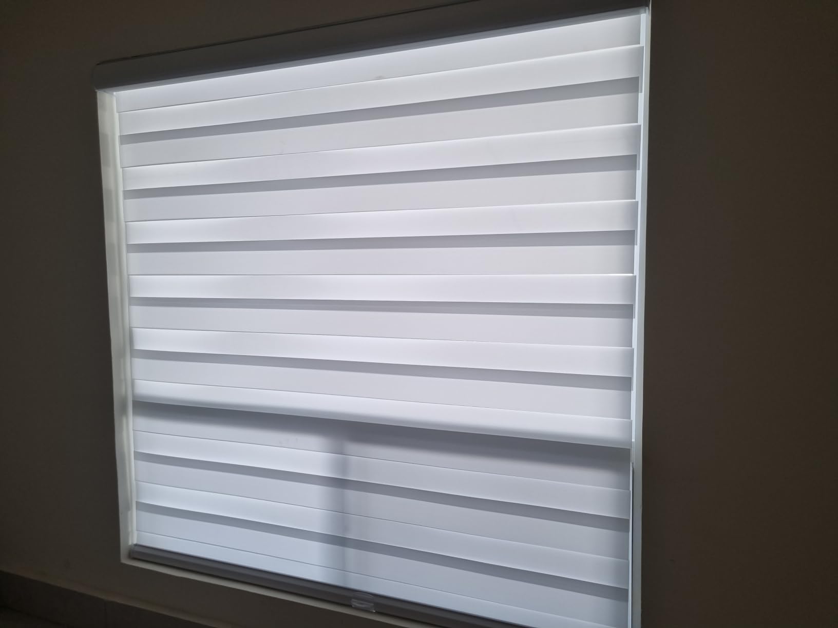 Persilux Custom Size Cordless Zebra Blinds for Windows Free-Stop Roller Windows Shades Dual Layer Light Control for Day and Night, Light Filtering Sheer Shades for Home White customer photo 1
