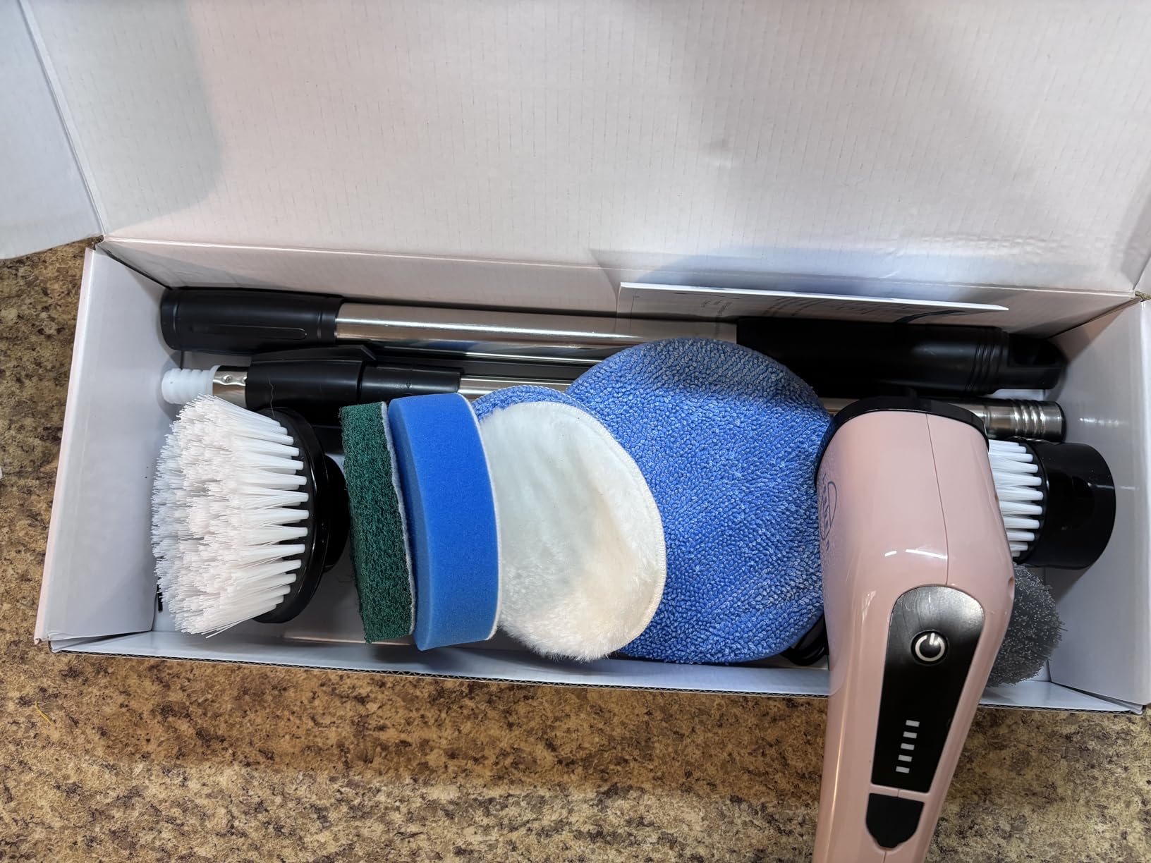 Electric Spin Scrubber, Bathroom Shower Cleaning Brush with Long Handle | 8 Brush Heads, 90Min Runtime, 54 Inch Long Handle, IPX7 Waterproof, 2 Speed Adjusting for Bathroom Cleaner customer photo 2