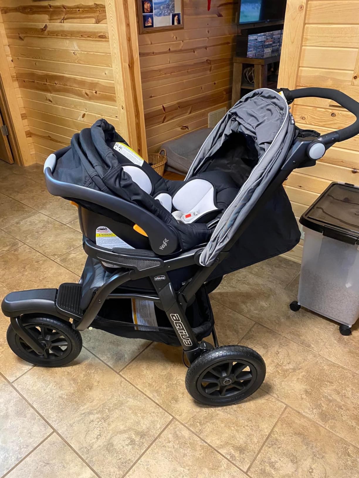 Chicco Activ3 Lightweight Baby Jogging Stroller, All-Terrain 3-Wheel | Eclipse/Grey, UPF 50+ canopy, FlexCore suspension customer photo 1