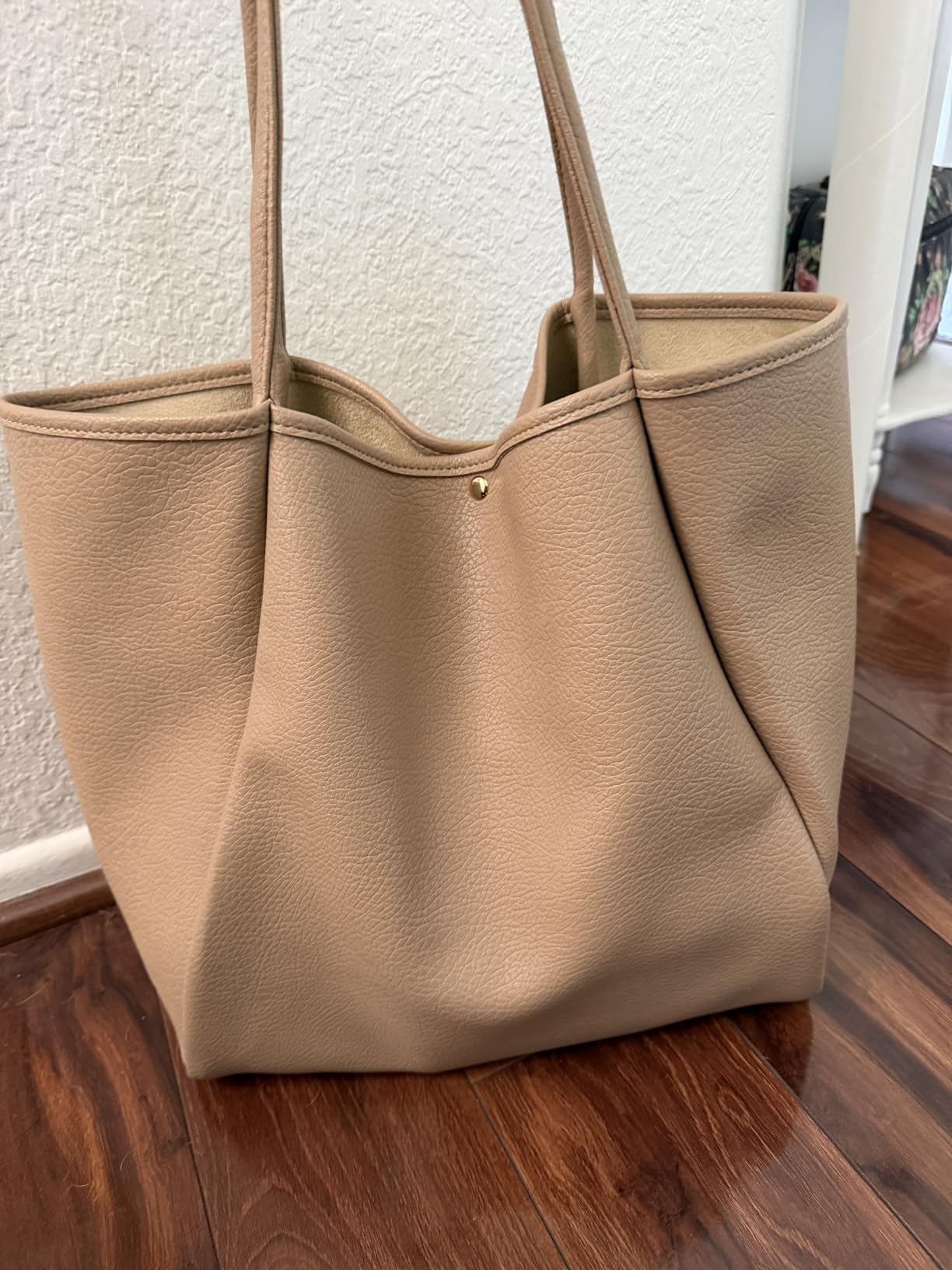 Oversize Pu Leather Tote Women Weekender Bag Shopper Handbag Travel Purse customer photo 2