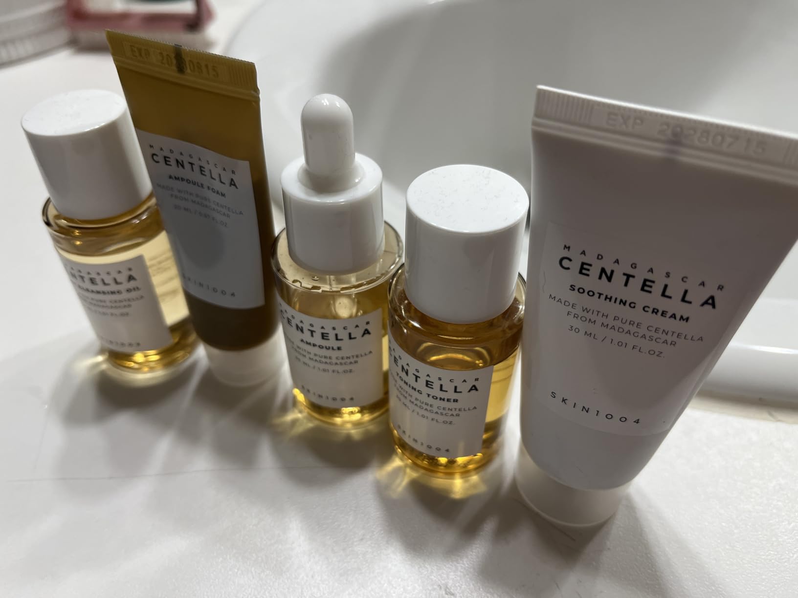 SKIN1004 Centella Travel Kit, Korean Skin Care Set of 5, Travel Size | A Travel Size Skincare Gift Set with Toner, Serum, Oil Cleanser, Face Wash, and Moisturizer, Made with Madagascar Centella customer photo 1