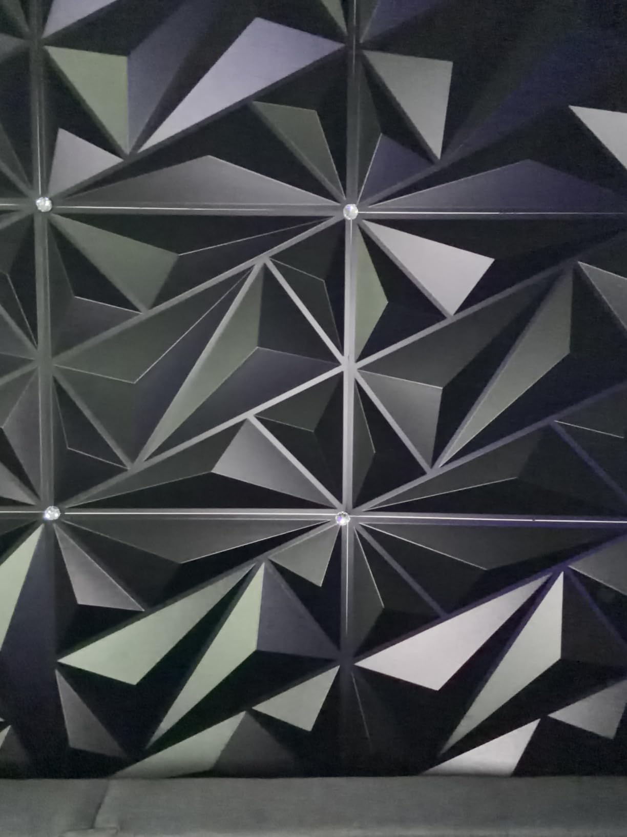 Art3dwallpanels 33 Pack 3D Wall Panels Diamond, Black, 12''x12'' | PVC Accent Wall Panels for Interior Wall Decor, Living Room, Lobby Bedroom Hotel Office, Cover 32.Sq.Ft customer photo 2
