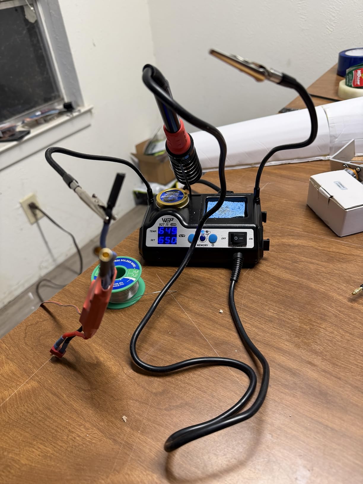 WEP 927-IV Soldering Station Kit High-Power 110W with 3 Preset Channels, Sleep Mode, LED Magnifier, 5 Extra Iron Tips, Tip Cleaner, 2 Helping Hands, Tip Storage Slots, Lead-free Solder Wire, Tweezers customer photo 2
