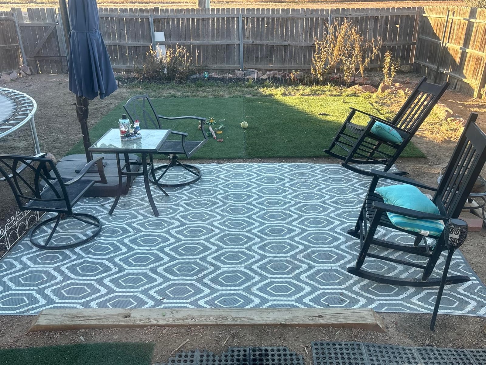 fifame 9x18 Outdoor Rug, Plastic Woven Patio Mat, Waterproof RV Camping Rug customer photo 2