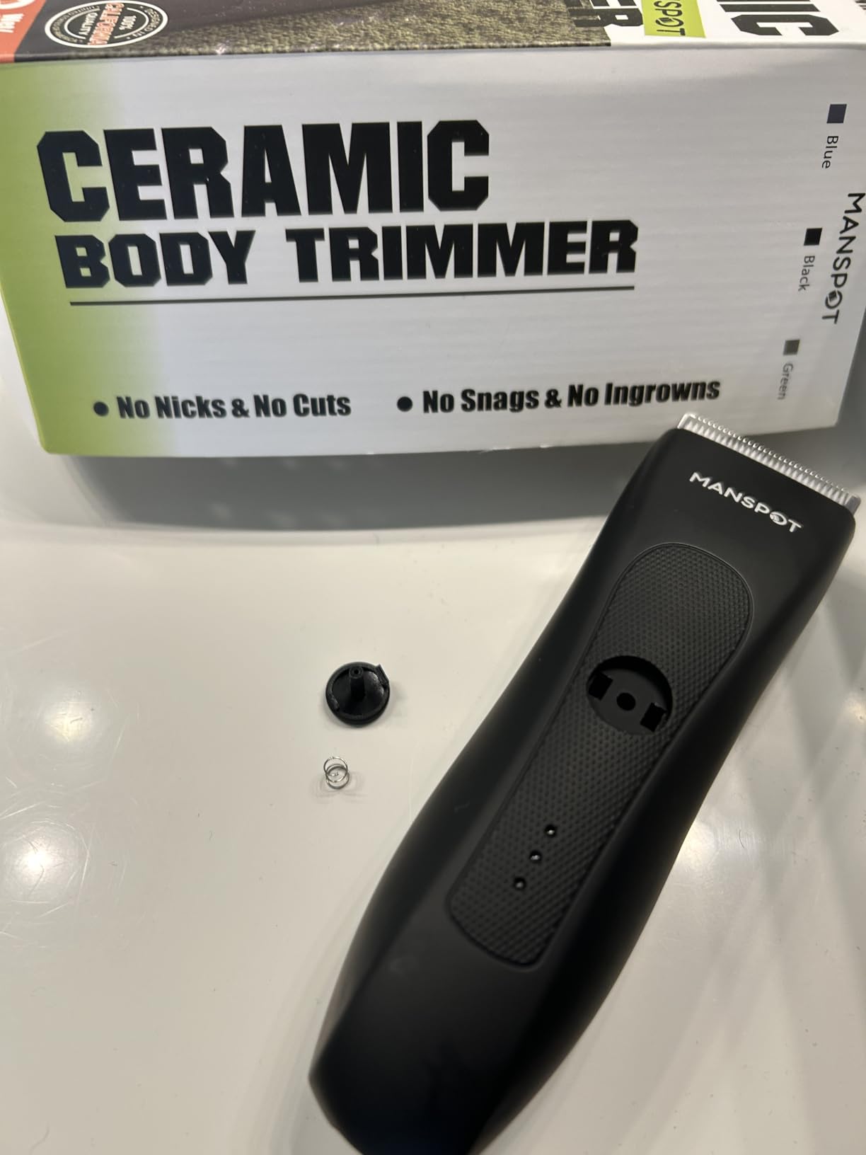 MANSPOT Manscape Groin & Body Hair Trimmer for Men & Women | Hypoallergenic Replaceable Ceramic Blade & 4 Guards, Electric Ball Pubic Trimmer & Shaver, IPX7 Waterproof, Wet/Dry Use customer photo 2