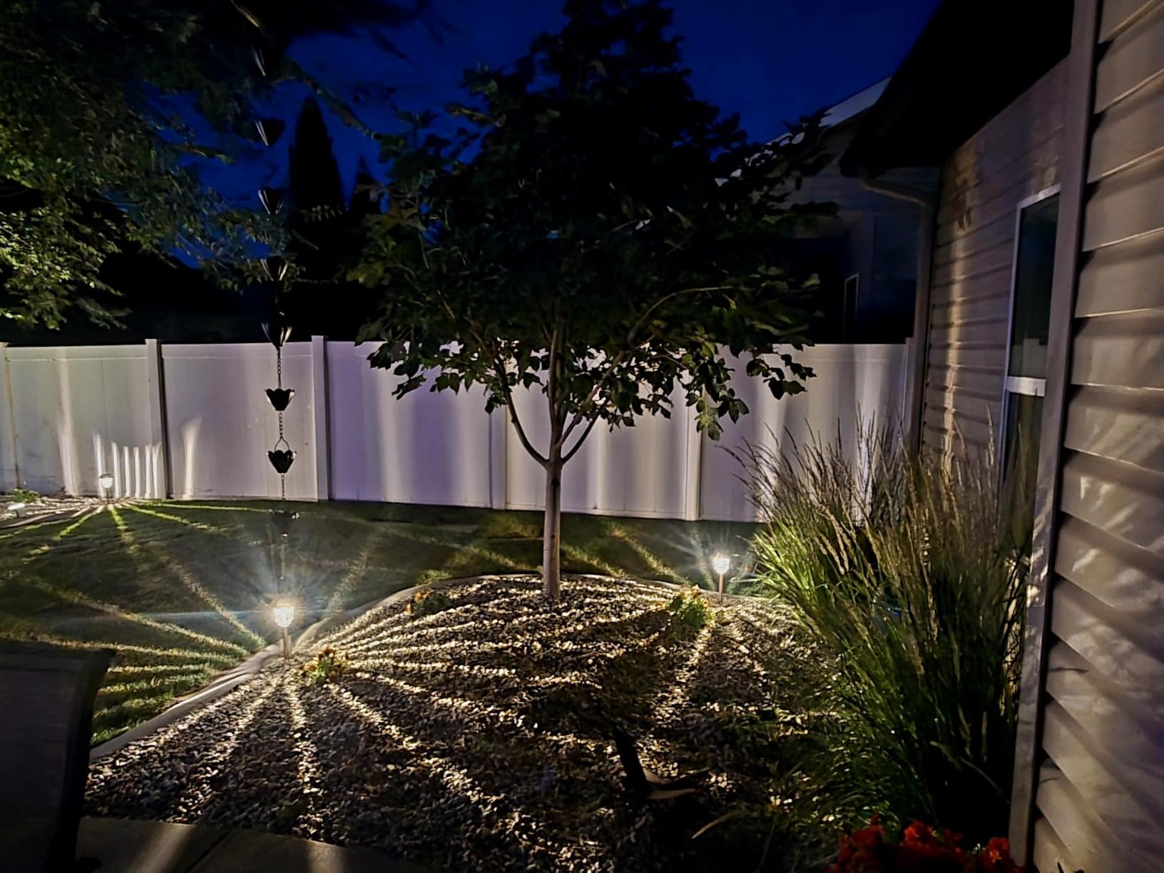 XMCOSY+ Solar Pathway Lights Outdoor - 6 Pack Solar Garden Lights, 10-40 LM Dimmable Solar Lights Outdoor Waterproof Auto On/Off IP 65 Solar Powered Landscape Lighting for Patio Walkway Driveway | Aluminum Metal Glass customer photo 2