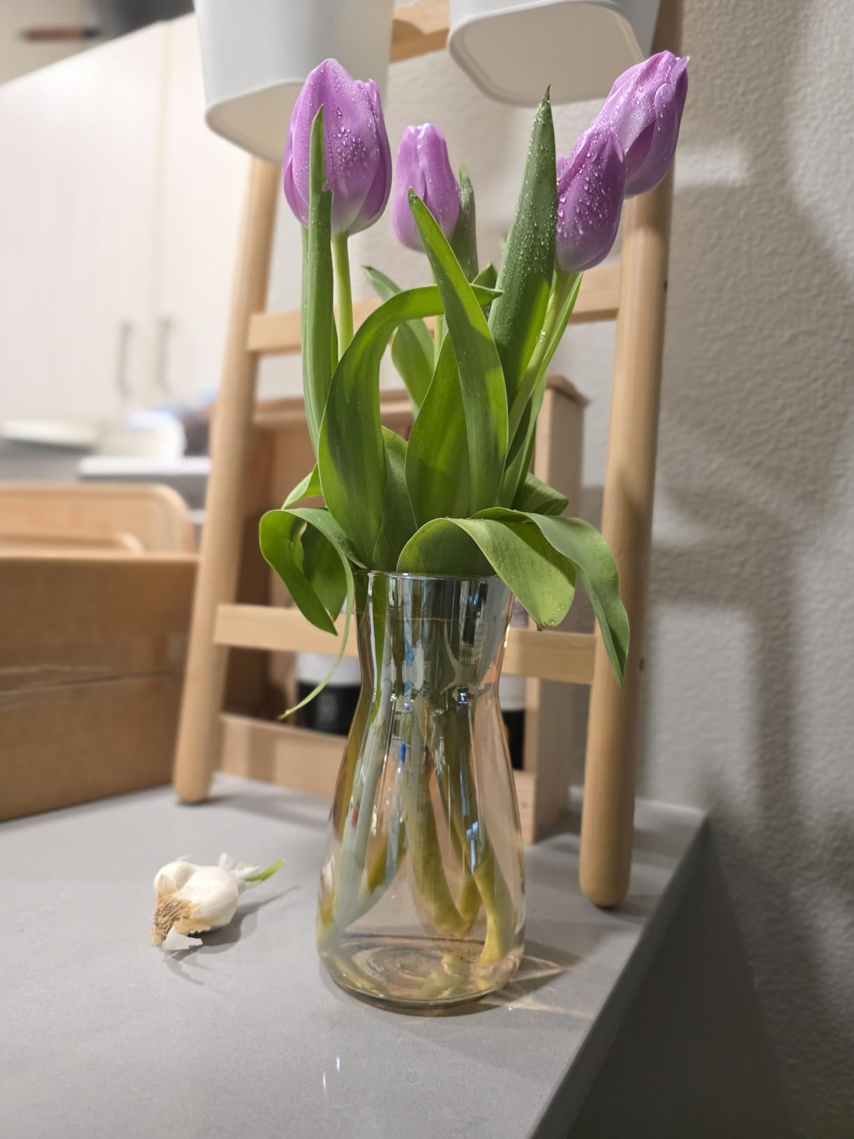 8 Inch Clear Glass Vase for Flowers, Modern Boho Table Decor | Farmhouse Vases For Rustic Vintage Living Room Kitchen Bedroom customer photo 1