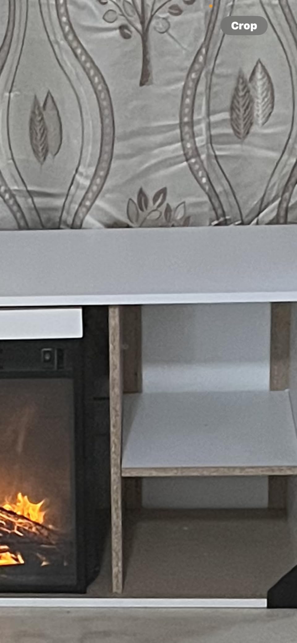Furinno Jensen Entertainment Center Stand with Fireplace for TV up to 55 Inch, Corded Electric, White | Electric Fireplace, Entertainment Center with Storage Shelf, TV Console, for Living Room, Bedroom customer photo 1