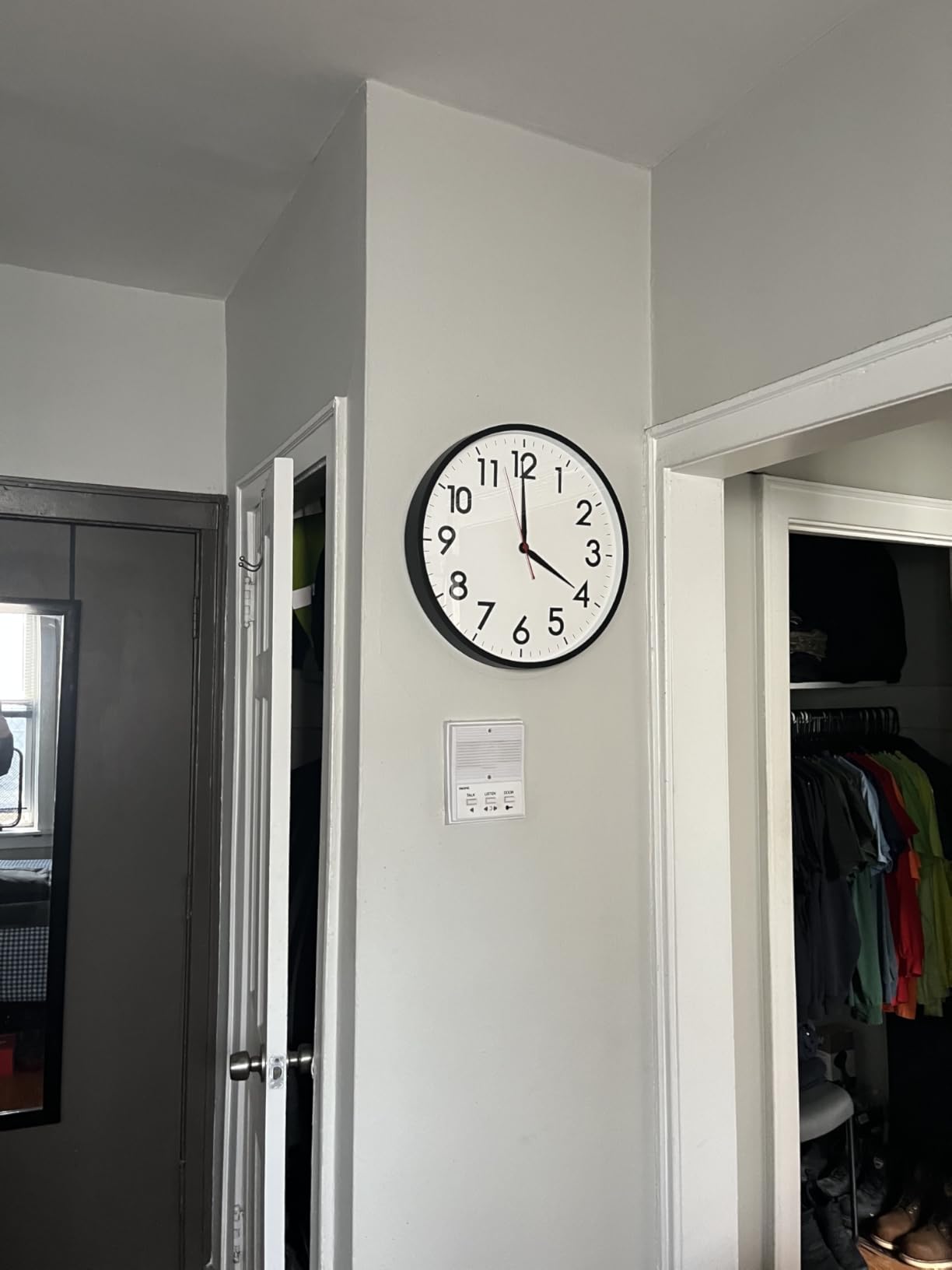 AKCISOT 10 Inch Wall Clock, Silent Battery Operated Analog Clock, Black | Classroom | Kitchen | Office | Easy to Read Numbers | Garage customer photo 2