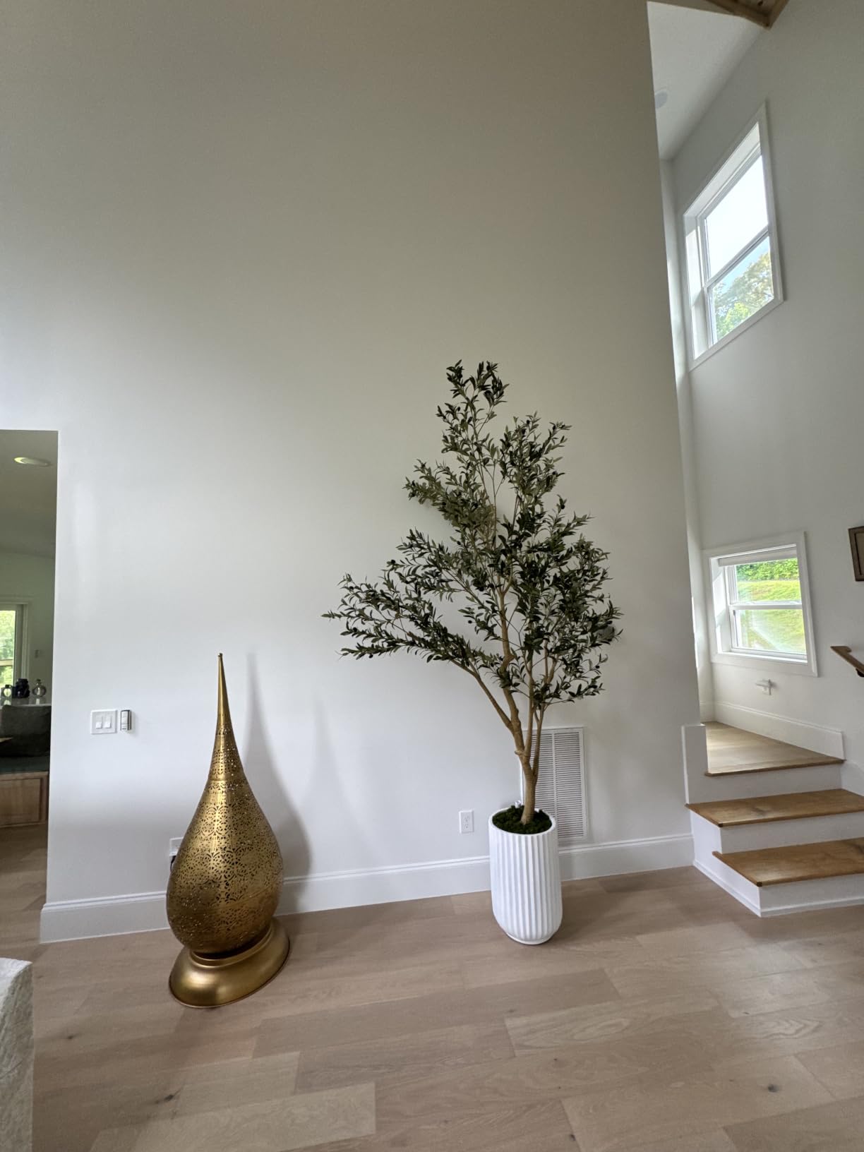 6ft Olive Trees Artificial Indoor with Realistic Appearance | Tall Faux Olive Tree with Natural Trunk, Lifelike Leaves, Sturdy Base - Fake Olive Trees for Modern Home Office Decor customer photo 1